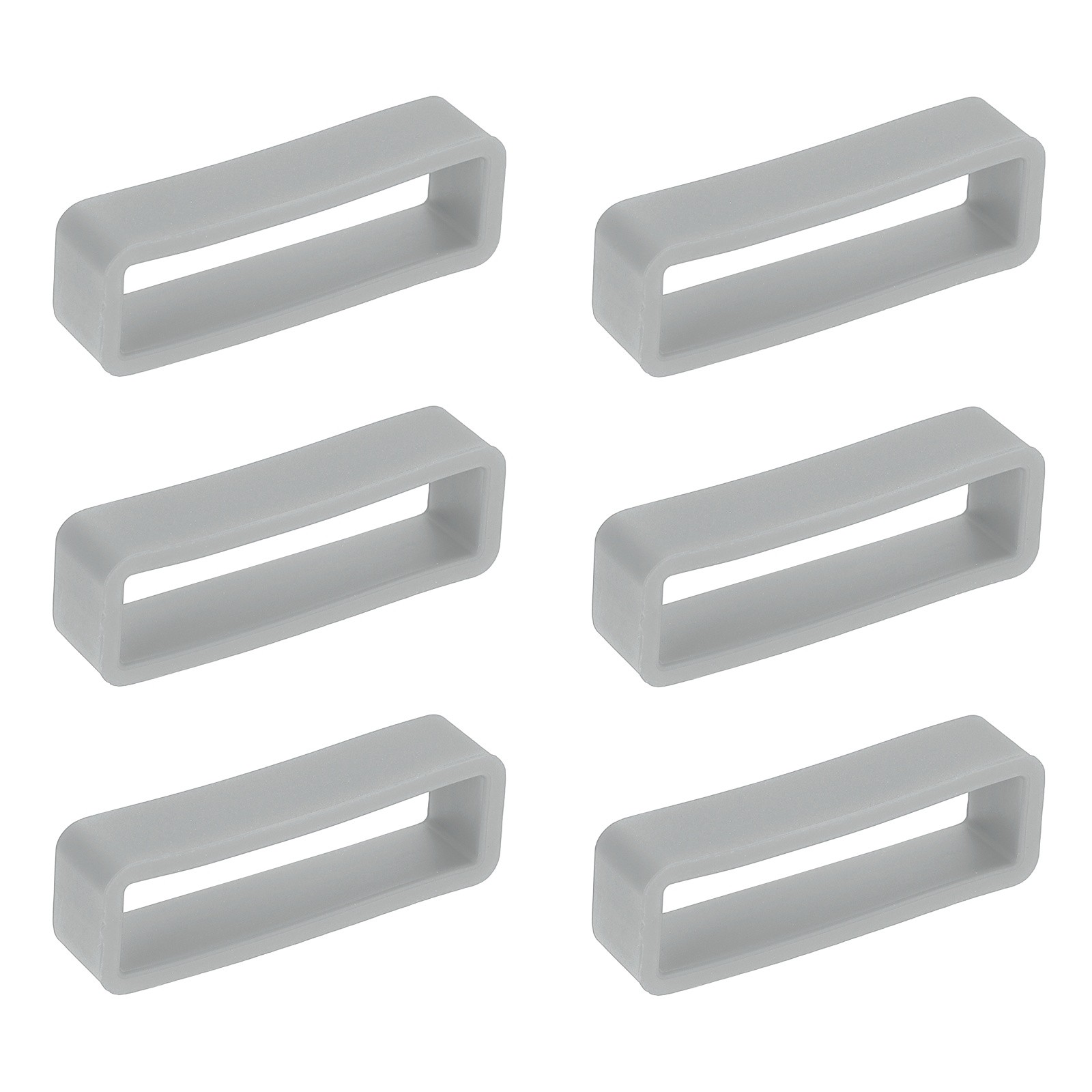 6pcs 26mm Silicone Watch Band for Watch Strap Retainer Loop, Grey