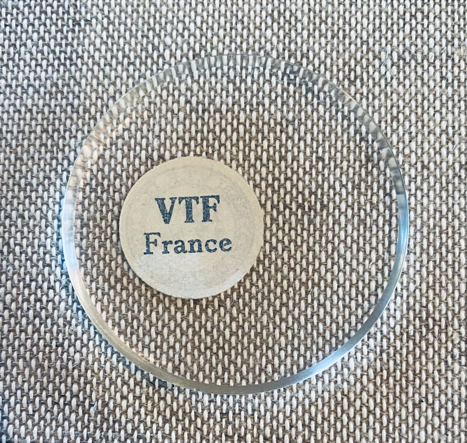 Antique VTF FRANCE Watch Glass CRYSTAL Domed BEVELED 42.6mm DIAMETER 1.3mm THICK