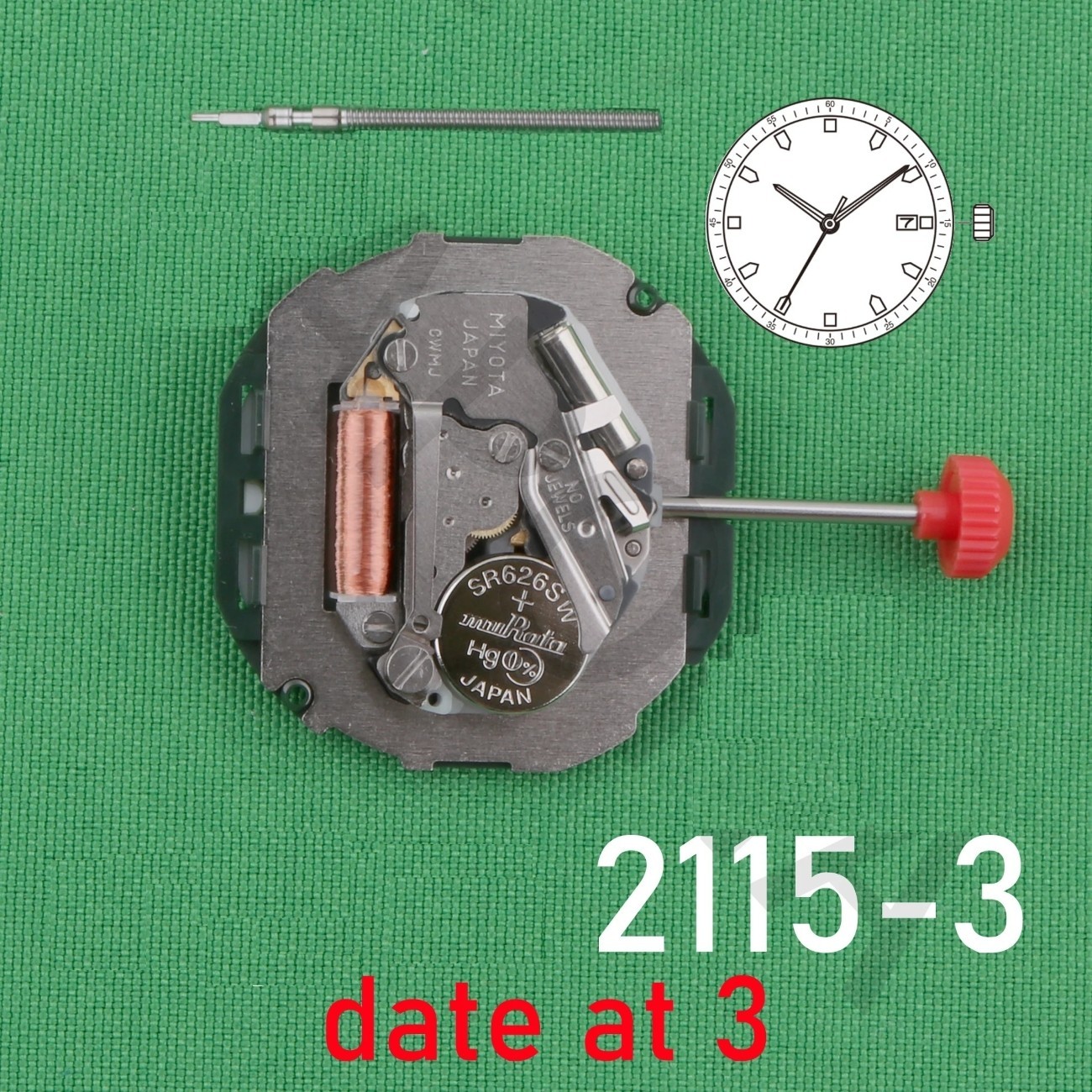 Watch Date Display Height 4.15mm Watch Repair Tool Kits For 2115 2115-3 Movement