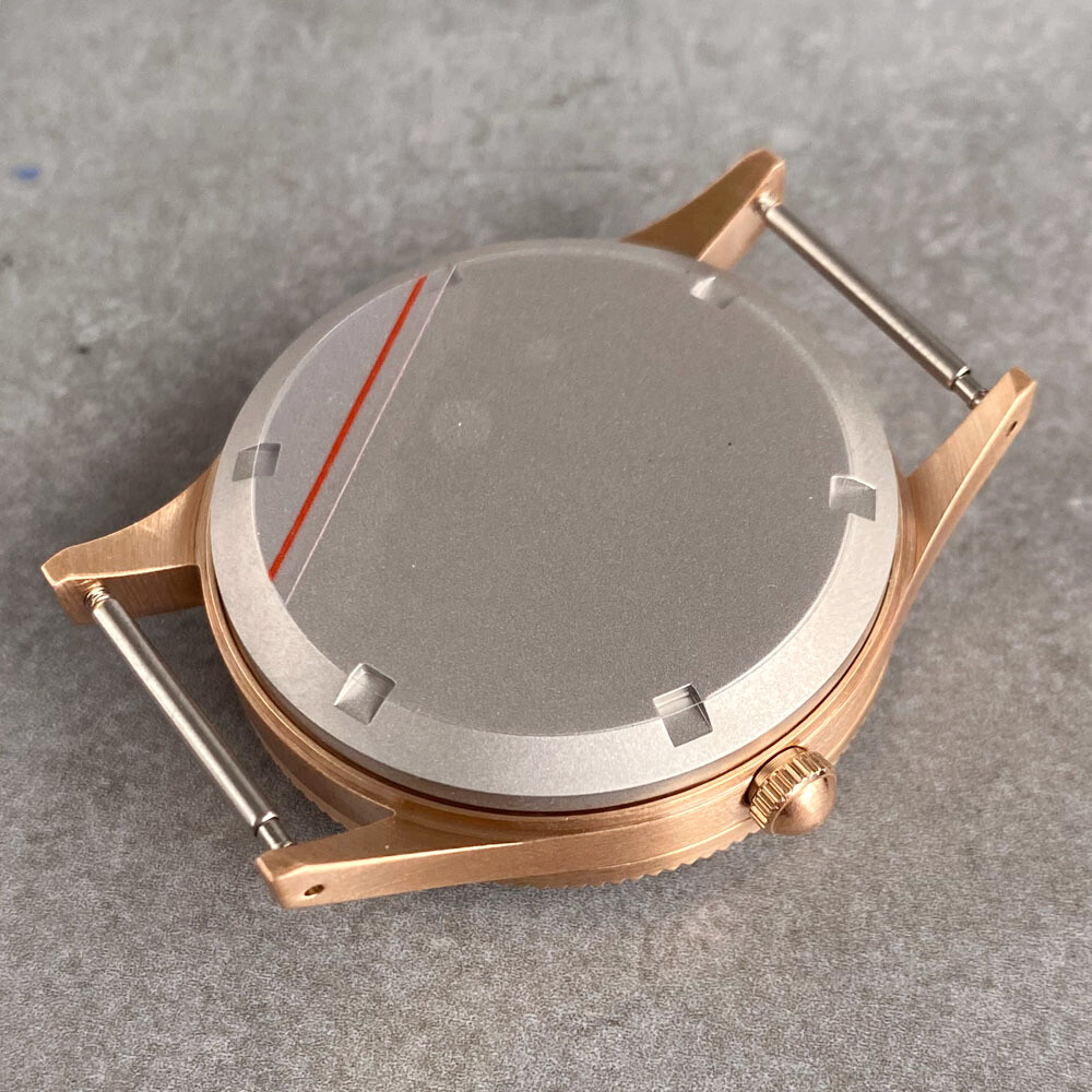 40mm Retro Cusn8 Bronze Watch Case Luminous Ceramic Bezel fit NH35 ETA2824 Move