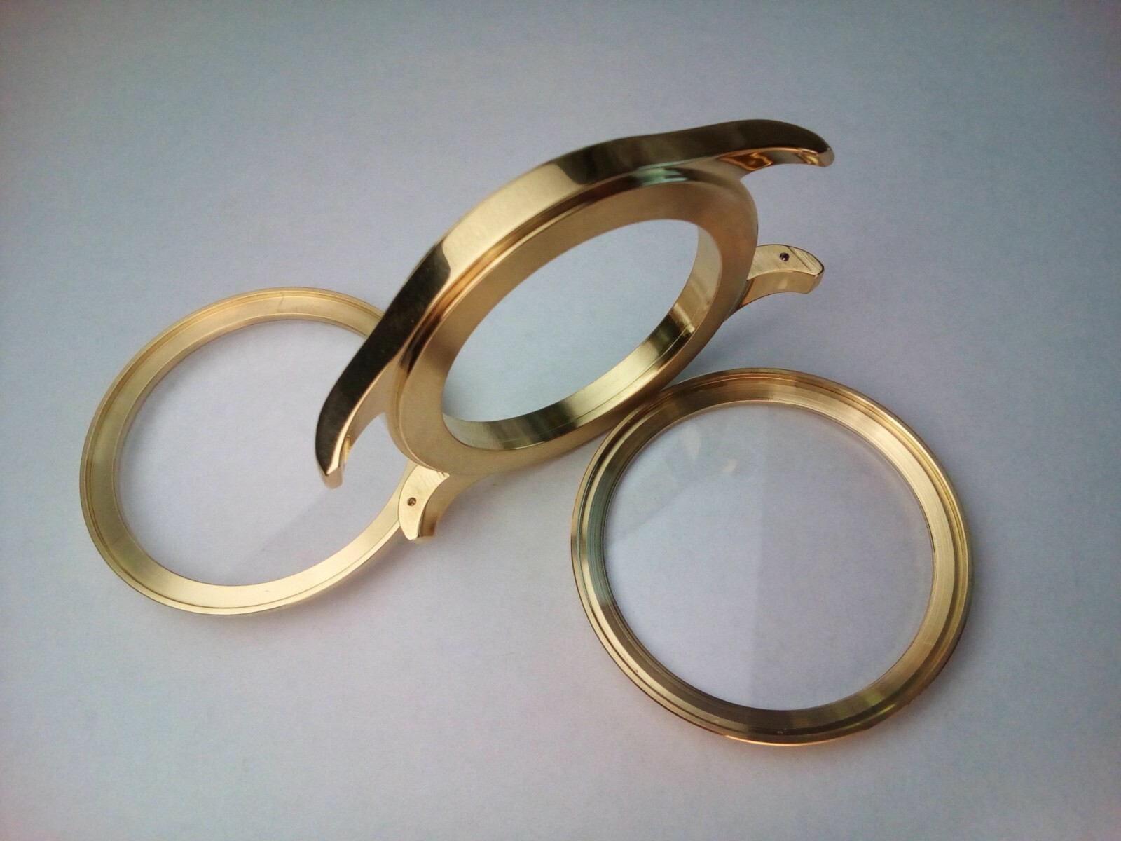 47mm watch case. DIY watch making. Stainless steel. PVD Yellow color.