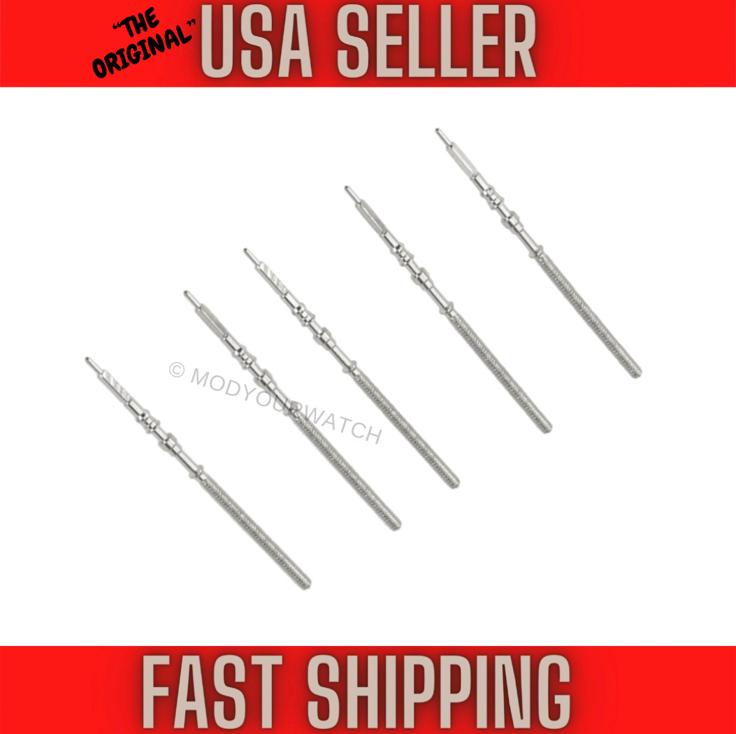 5 GENUINE SEIKO WATCH WINDING STEMS FOR MOVEMENT NH35 NH36 AND FITS 4R35 4R36