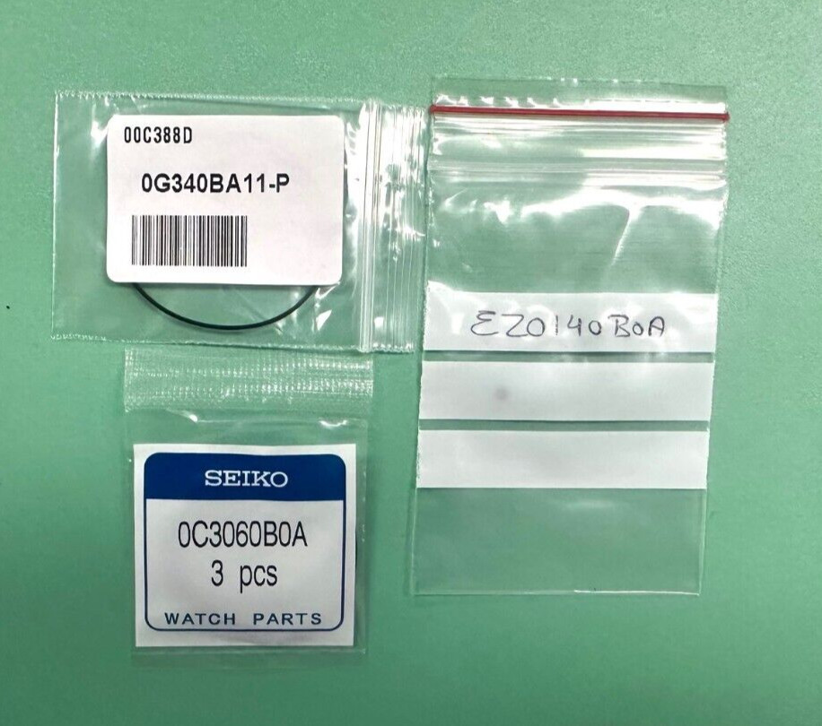 SEIKO SAMURAI SNM009 SNM011/15/17/31/33 (BEZEL/CASE-BACK/STEM) 3PC GASKET NEW