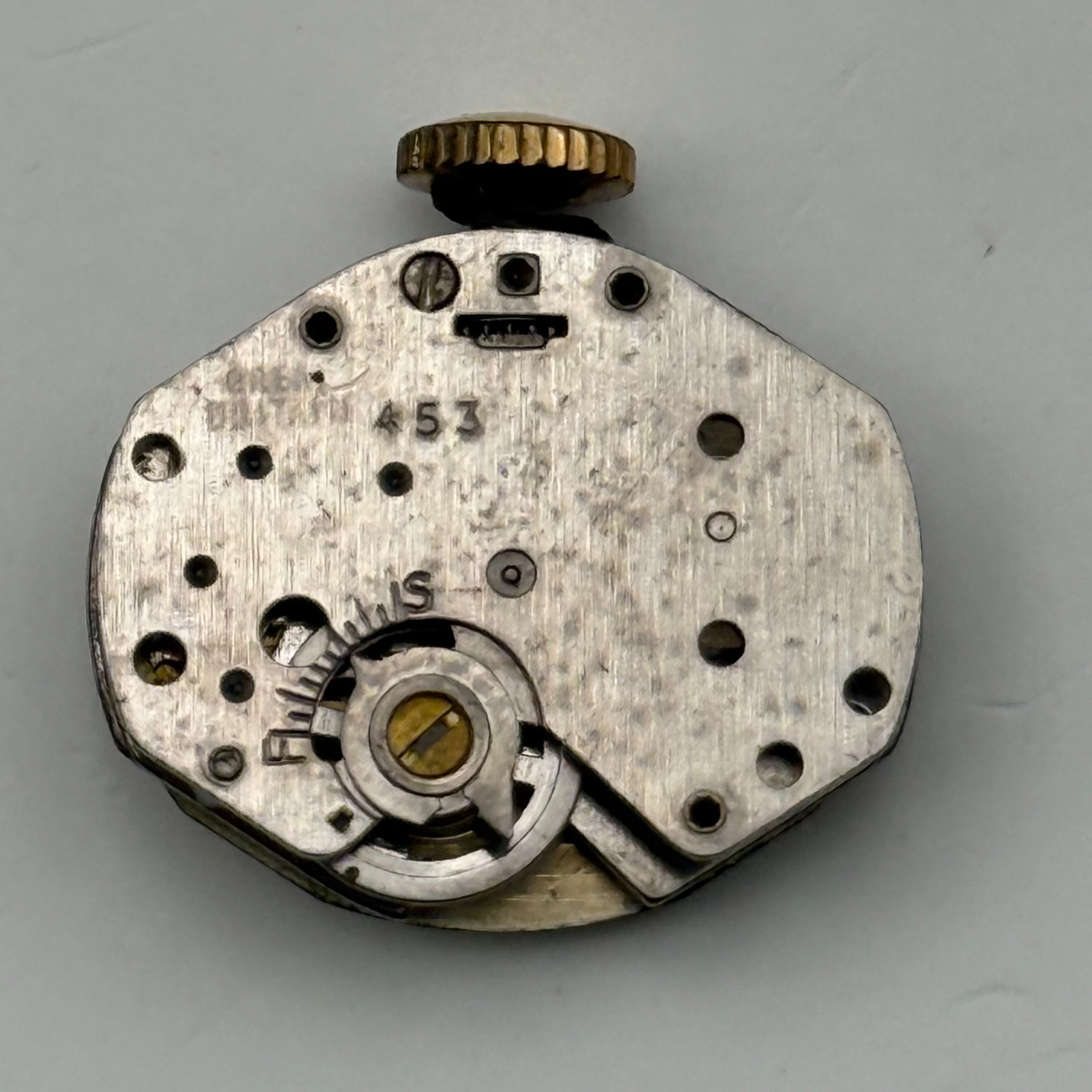 Timex 453 Watch Movement Great Britain Manual Wind Vintage Parts Repair 14.2mm