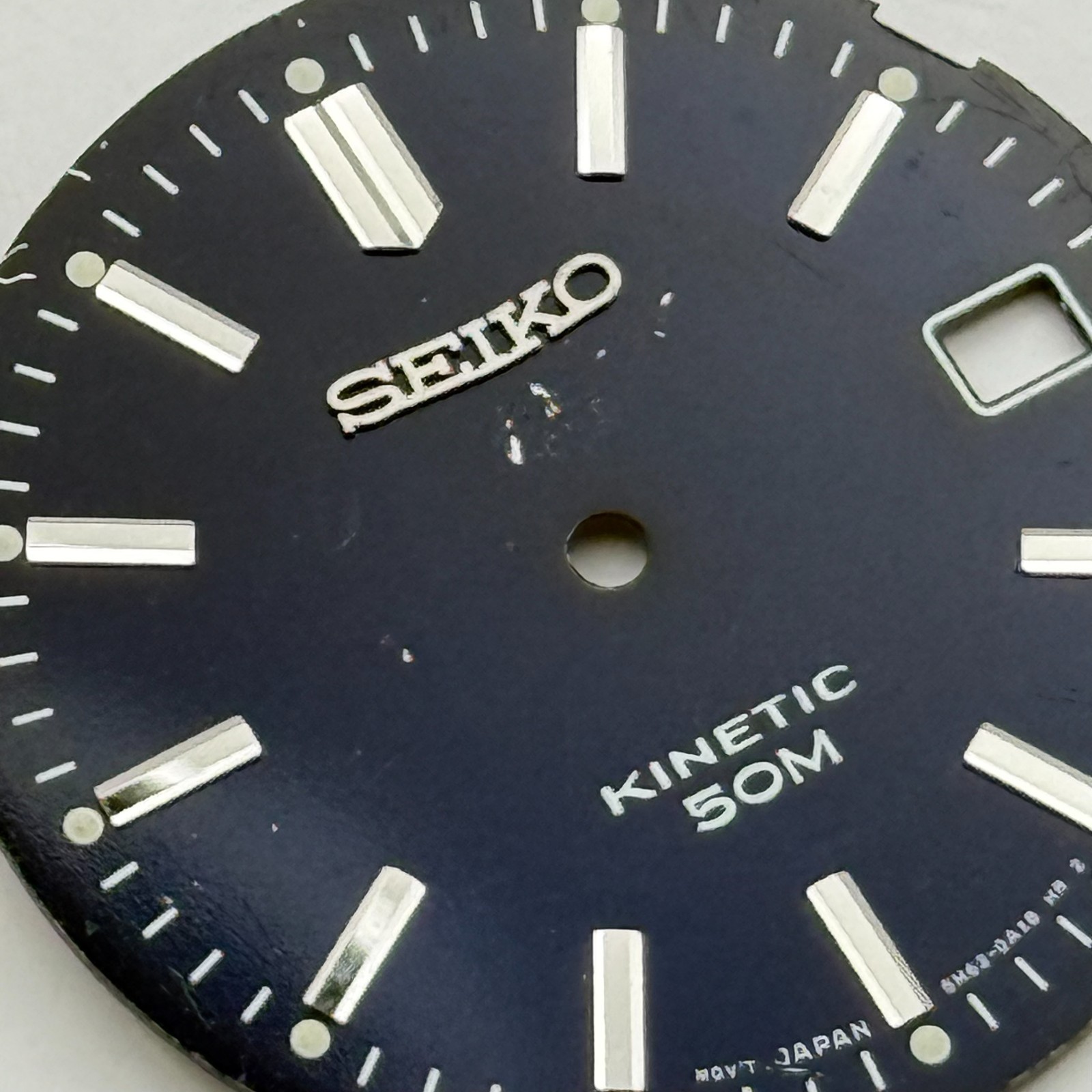 Seiko 5M62-0AX8 Watch Dial Kinetic 50M Black Japan Spare Parts Repair 28.9mm