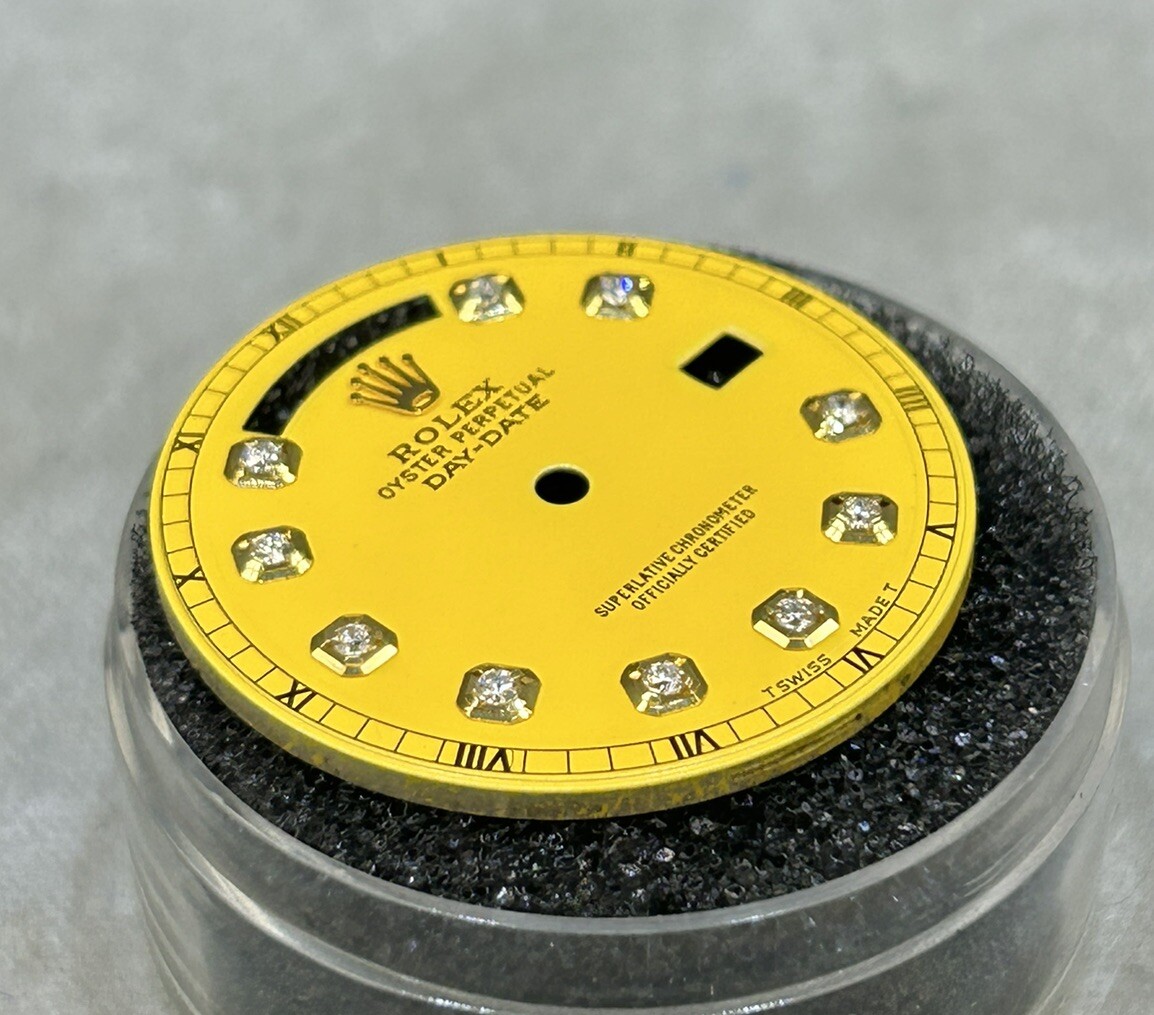 Rolex NonQuick President DayDate Custom Yellow Diamond Dial Model 1803
