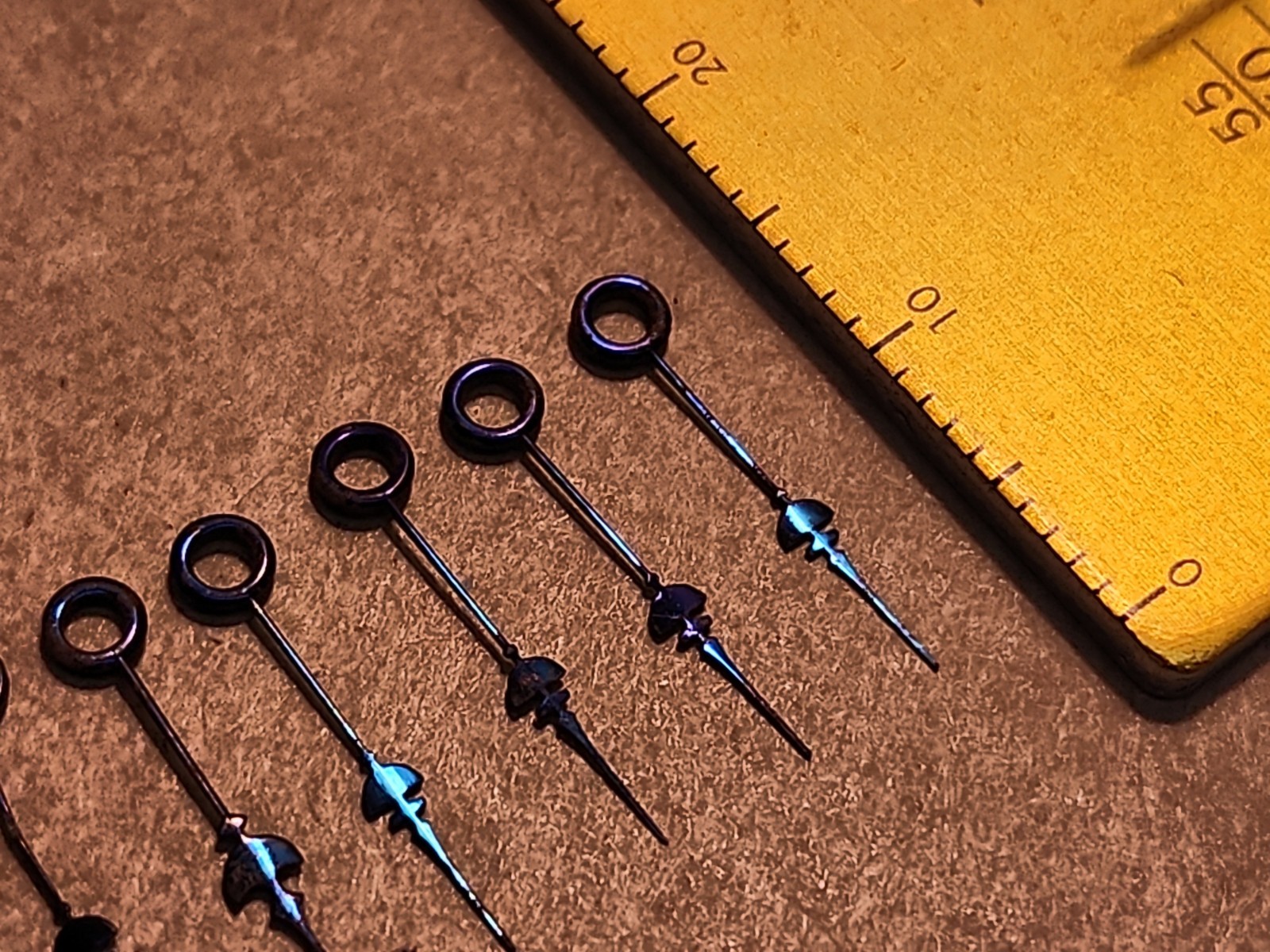 Lot Of 6 Rockford 16s Fancy Blue Hour Hands W/Hole Size 165 For Restoration