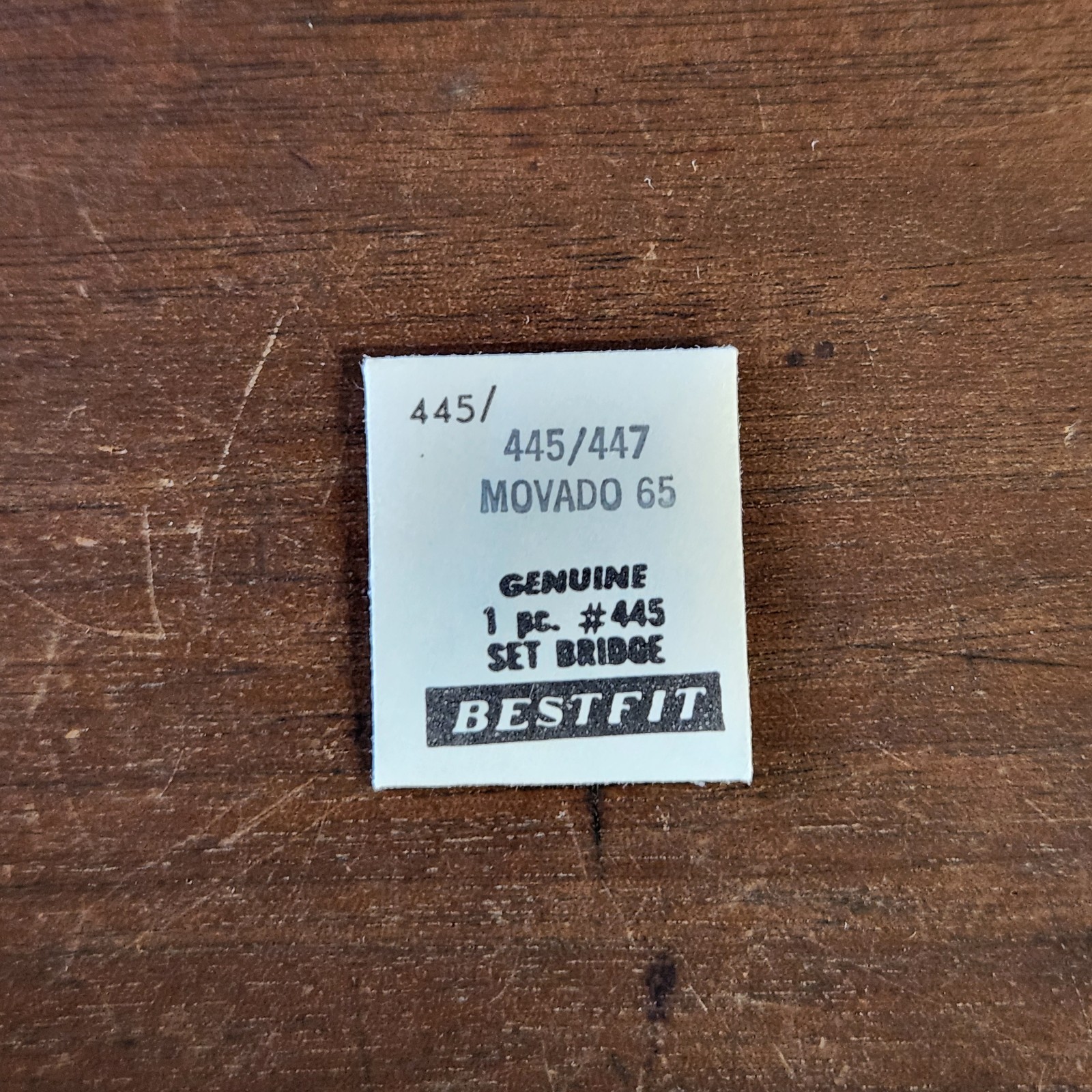Genuine NOS Movado Watch Part#445/447 Set Bridge Model 65 Sealed Bestfit