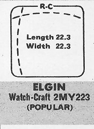 ELGIN : 5712A & 5712B – Square w/Radius Corners 22.3mm x 22.3mm