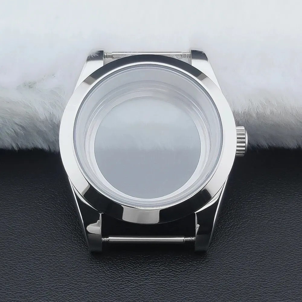 36Mm/39Mm Silver Watch Case Sapphire Fit NH35 NH36 NH34 Movement Bevel Edge Good