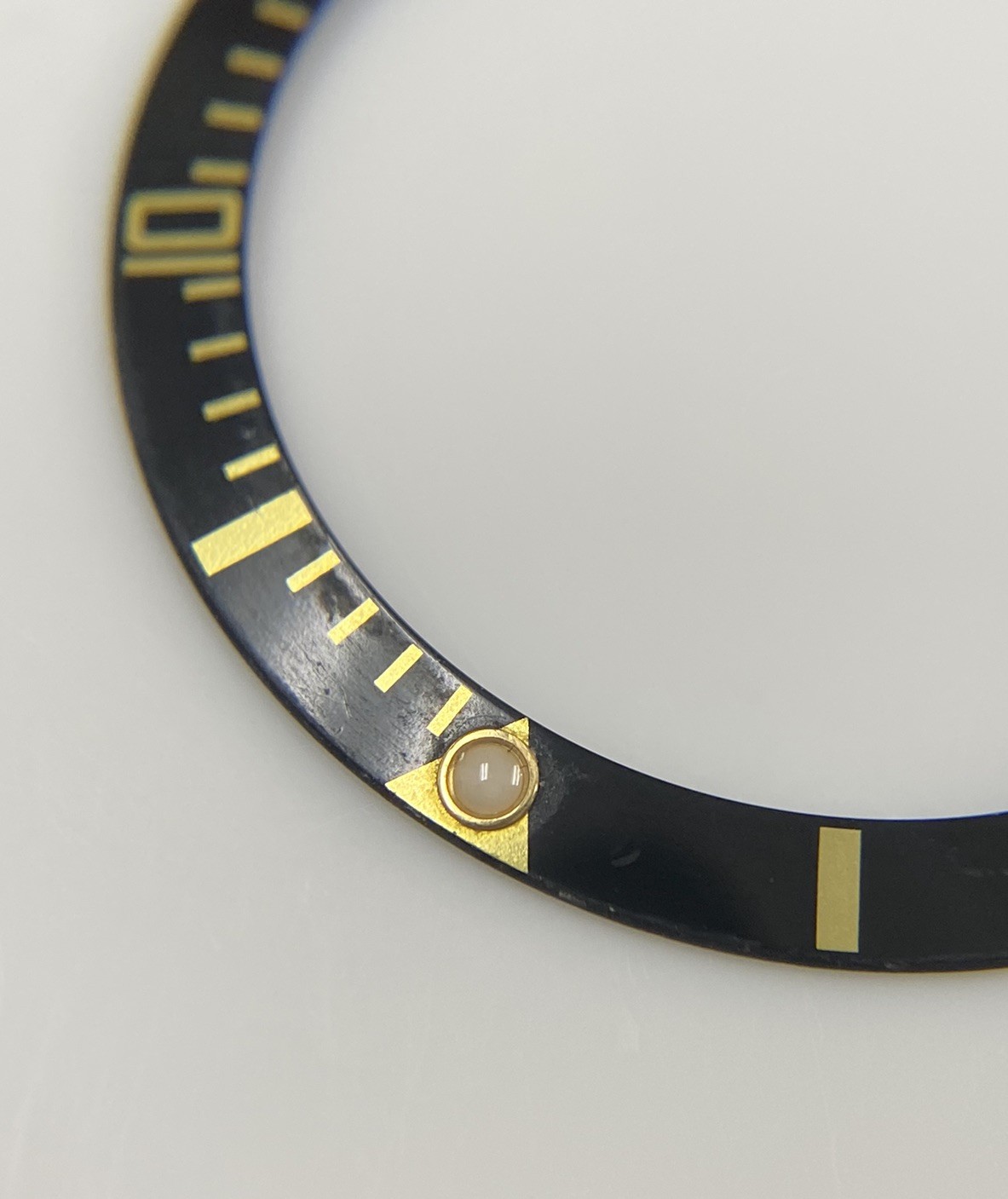 Genuine Rolex Submariner Black/Yellow Bezel Insert 16803 16613 16808 16818 #221