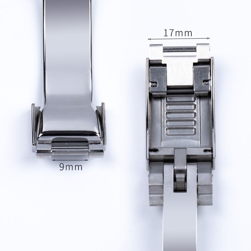 17x9mm 904L Two Tone Silver Buckle Deployment Clasp Fits Rolex Submariner 41mm