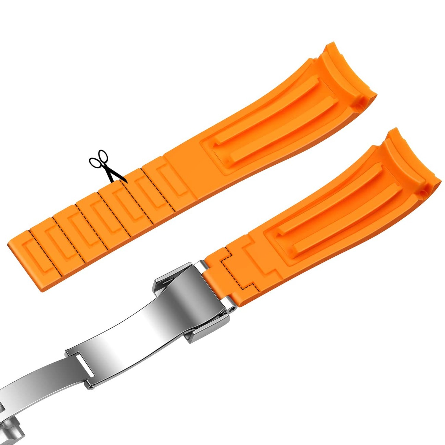 YISIWERA 18mm 20mm 22mm Rubber Watch Band Curved Ends, Soft Black Silicone Wa…