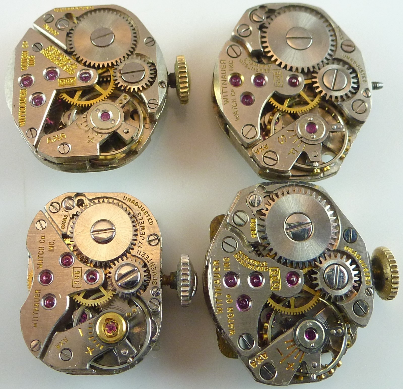 Lot of 4 Lady’s Wittnauer Wristwatch Movements – Parts / Repair
