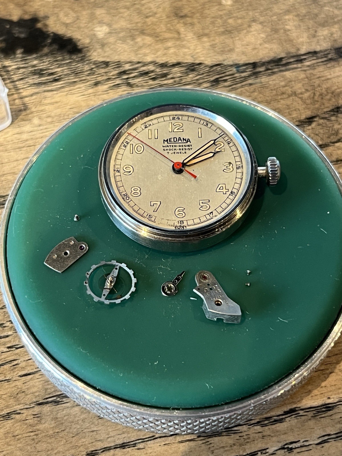 NOS Balance MST 377 Watch Movement Medana Great Condition Dial And Hands