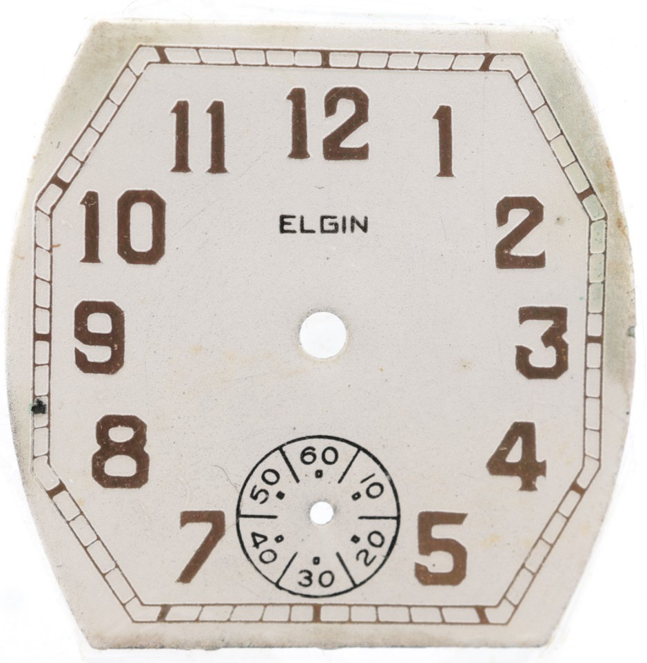 ELGIN ART DECO NOS WRIST WATCH DIAL 27x27mm (KX)