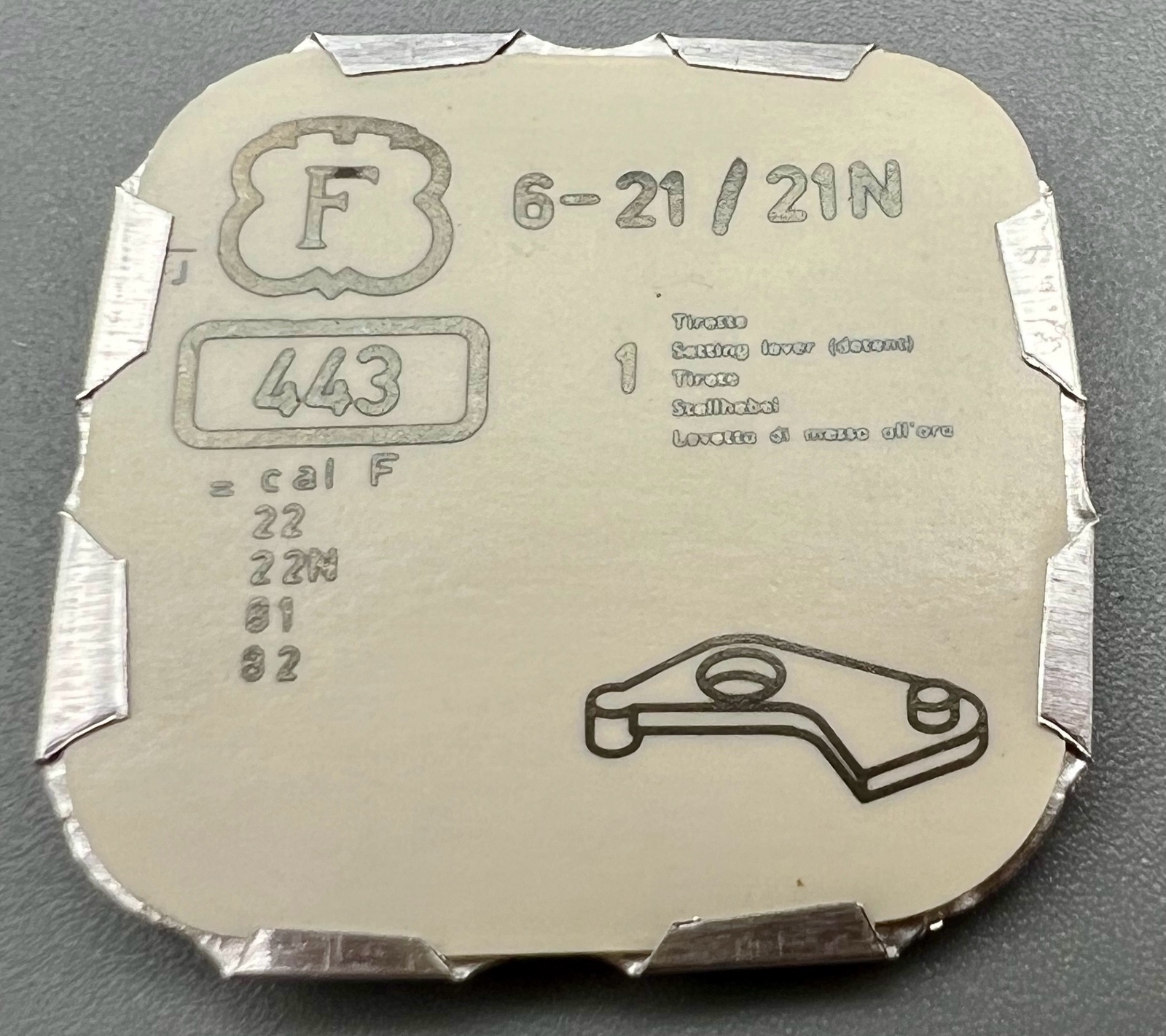 FELSA 6-21 21N SETTING LEVER DETENT #443 SWISS WATCHMAKER PART Sealed NOS #R17