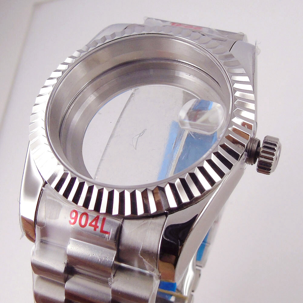 Fluted Bezel 36MM Sapphire Glass Watch Case Fit NH34A NH35A NH36 ETA 2824 PT5000