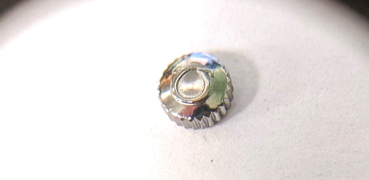 Unbranded Ω OM crown White S/S 4.5mm x 2.0mm tube tap10 (0.90mm stem thread)
