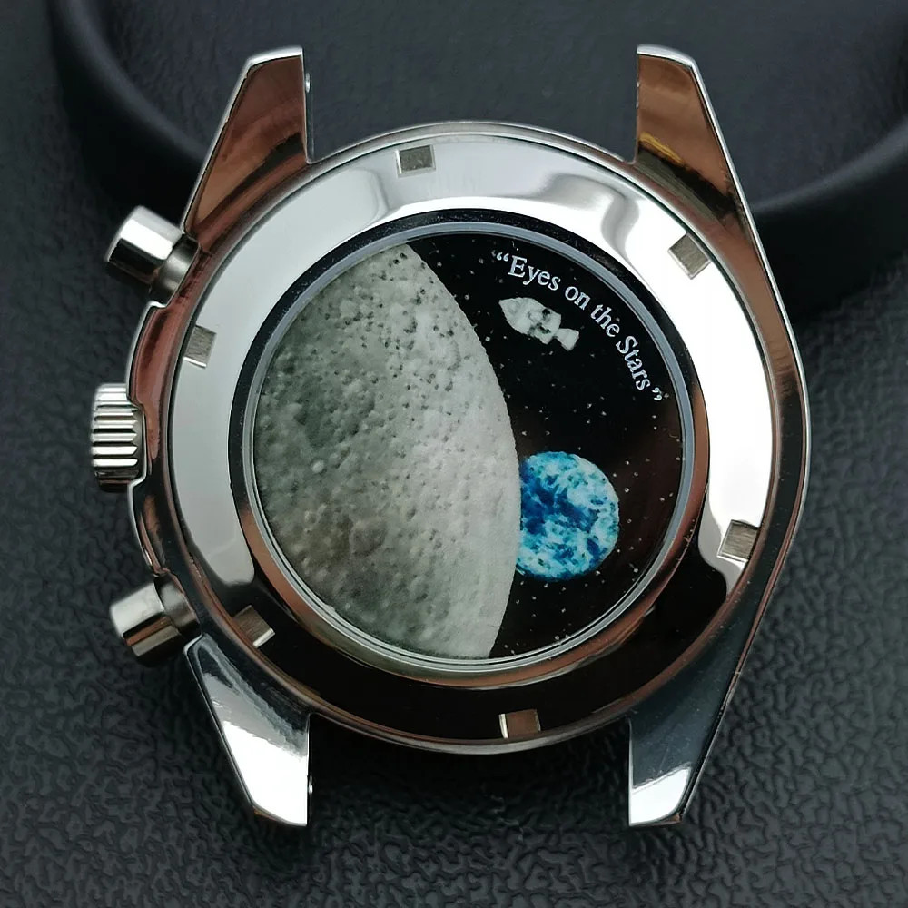 New 39.7mm Watch Stainless Steel Moon Back Cover Case FIT VK63 Movement Case