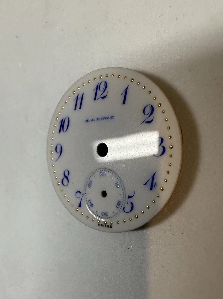 Fancy Private Label H.J. Howe 6/0 Watch Dial, Swiss, Great Condition!