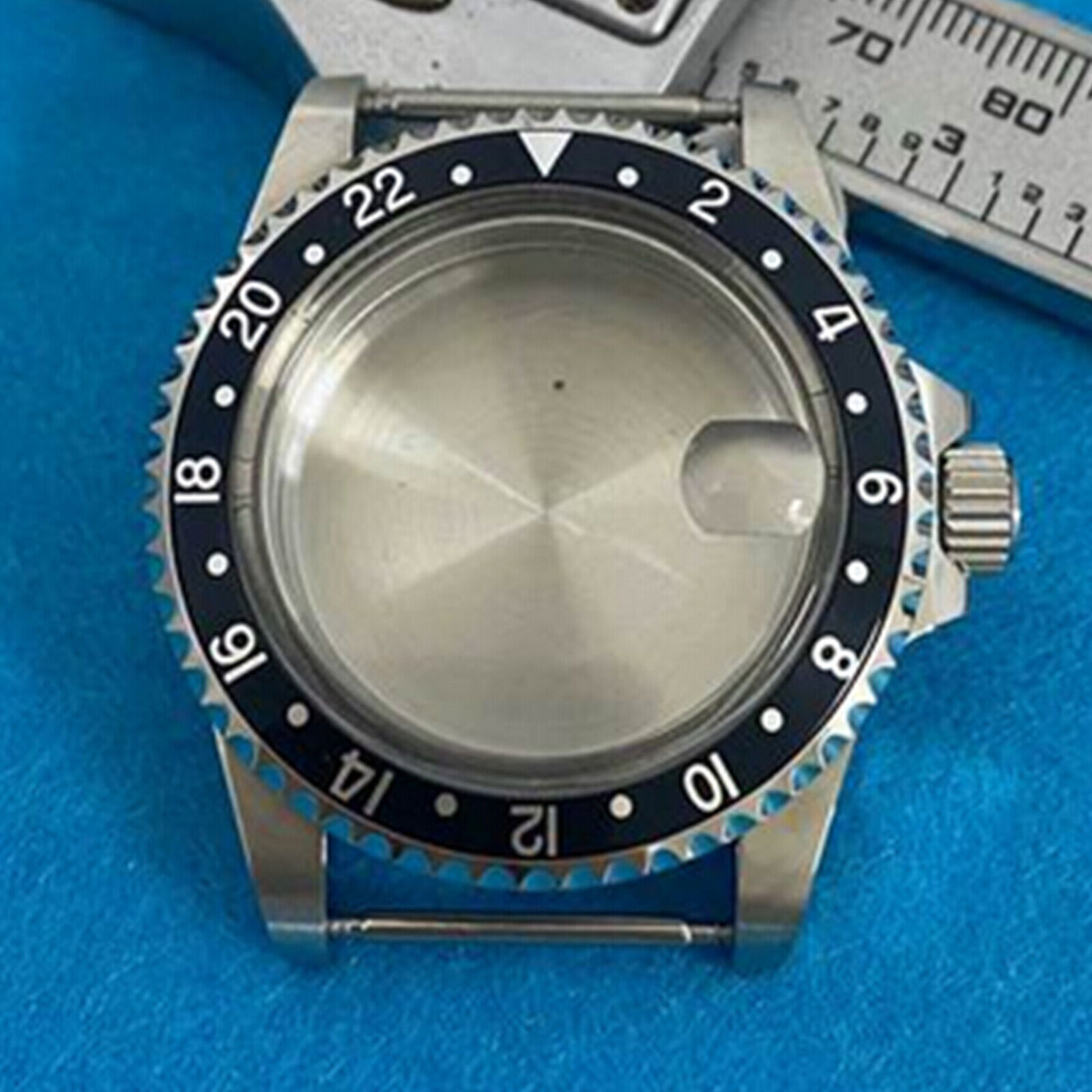 For NH35 NH36 Movement Retro Magnifying Glass 39.5MM Stainless Steel Watch Case