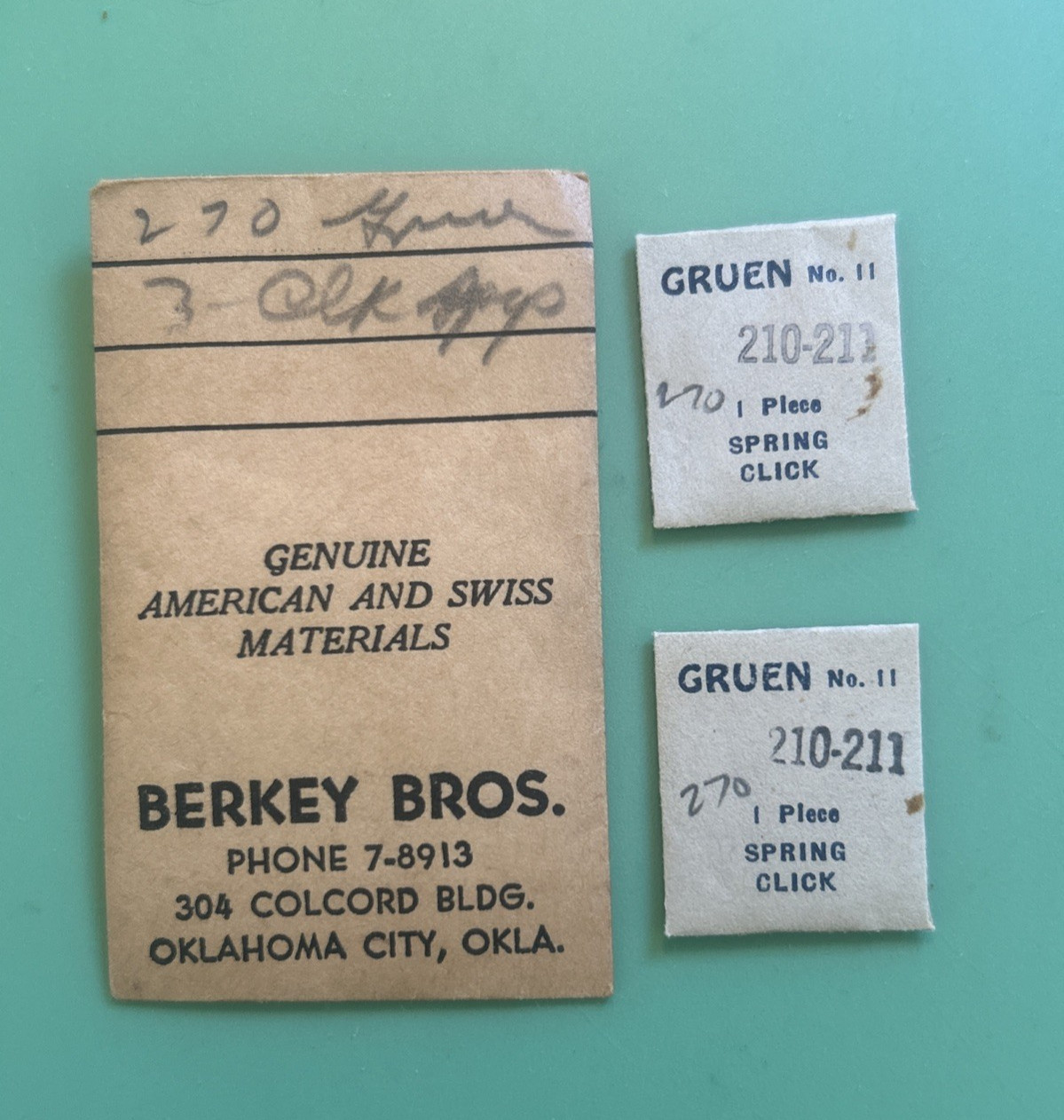 Gruen – Cal. 210 – 211 – Click Spring – Part 11 – NOS – Sealed Package