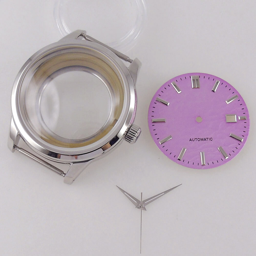 40mm 20ATM Double Bow Sapphire Glass Men Watch Case Fit NH35A NH36A Screw Crown