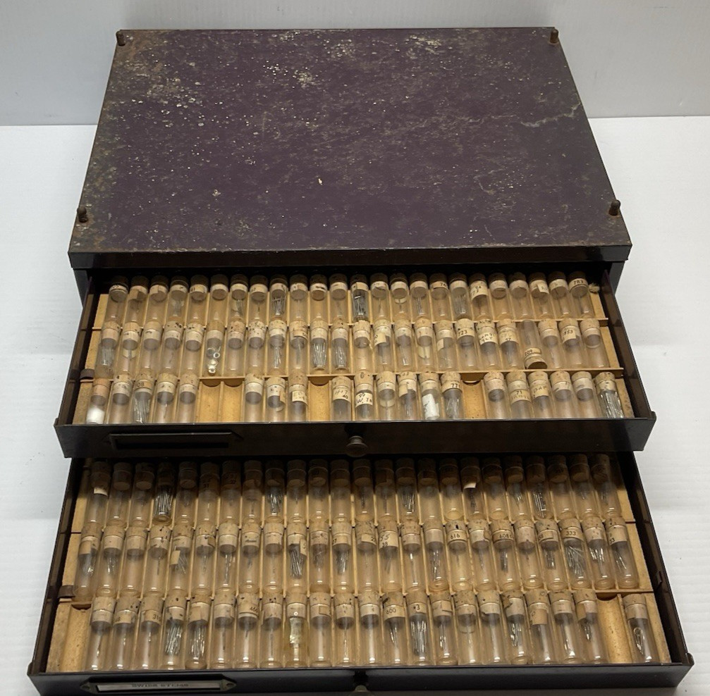 Newall Watchmaker Cabinet Double Drawer Swiss Material Watch Stems