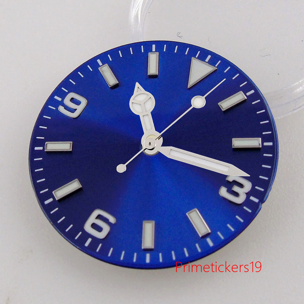 29mm Blue Watch Dial Hands Fit NH35 NH36 Miyota8215 DG2813 ETA2824 2836 Movement