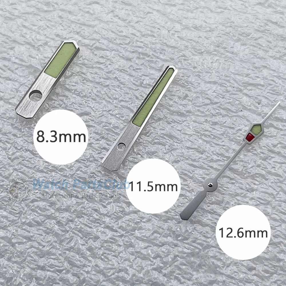 NH35 Watch Hands 8.3mm*11.5mm*12.6mm Stainless Steel C3 Green Luminous HandsSuit