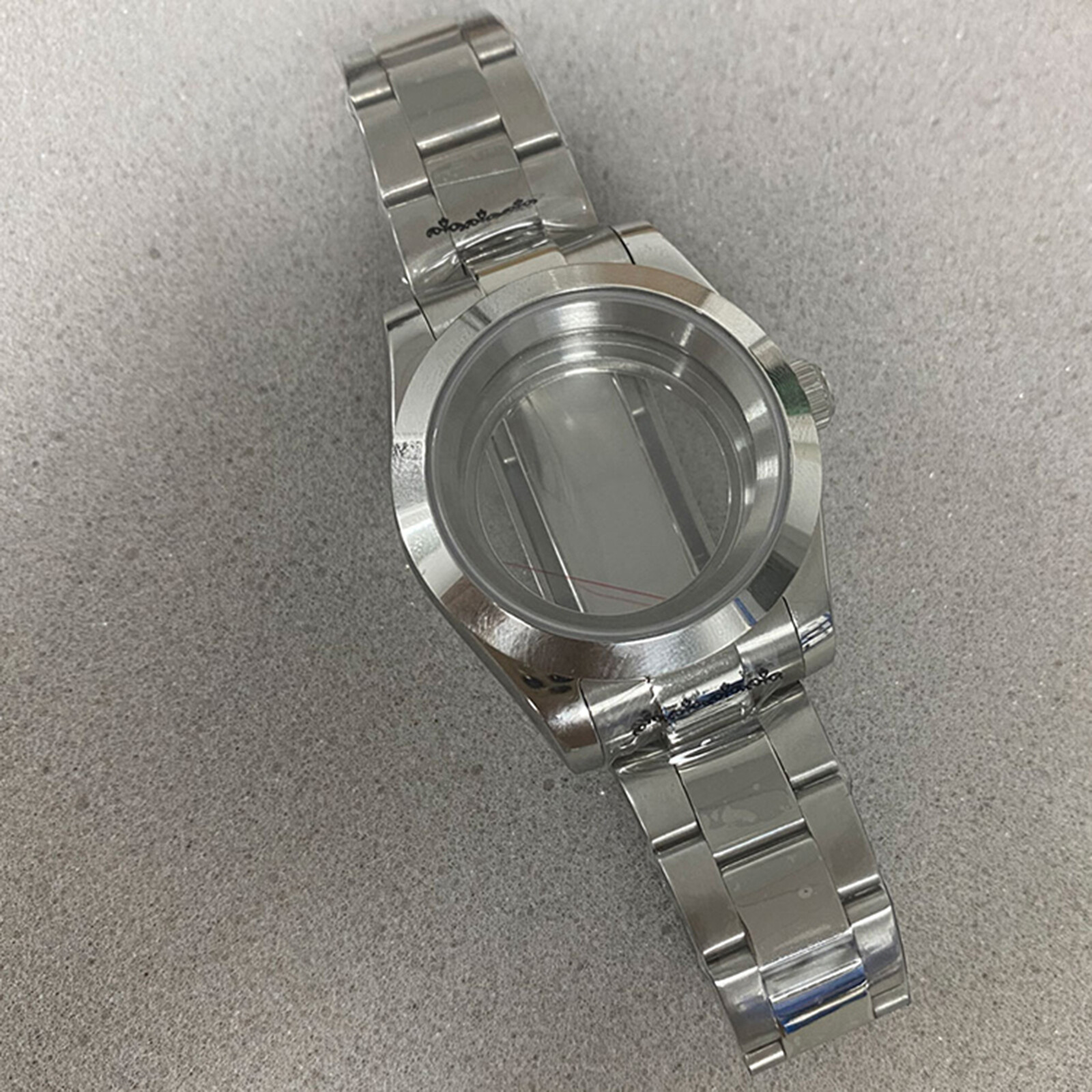 39MM Oyster AK Sapphire Glass Steel Watch Case + Strap for NH35/36 Movement Part