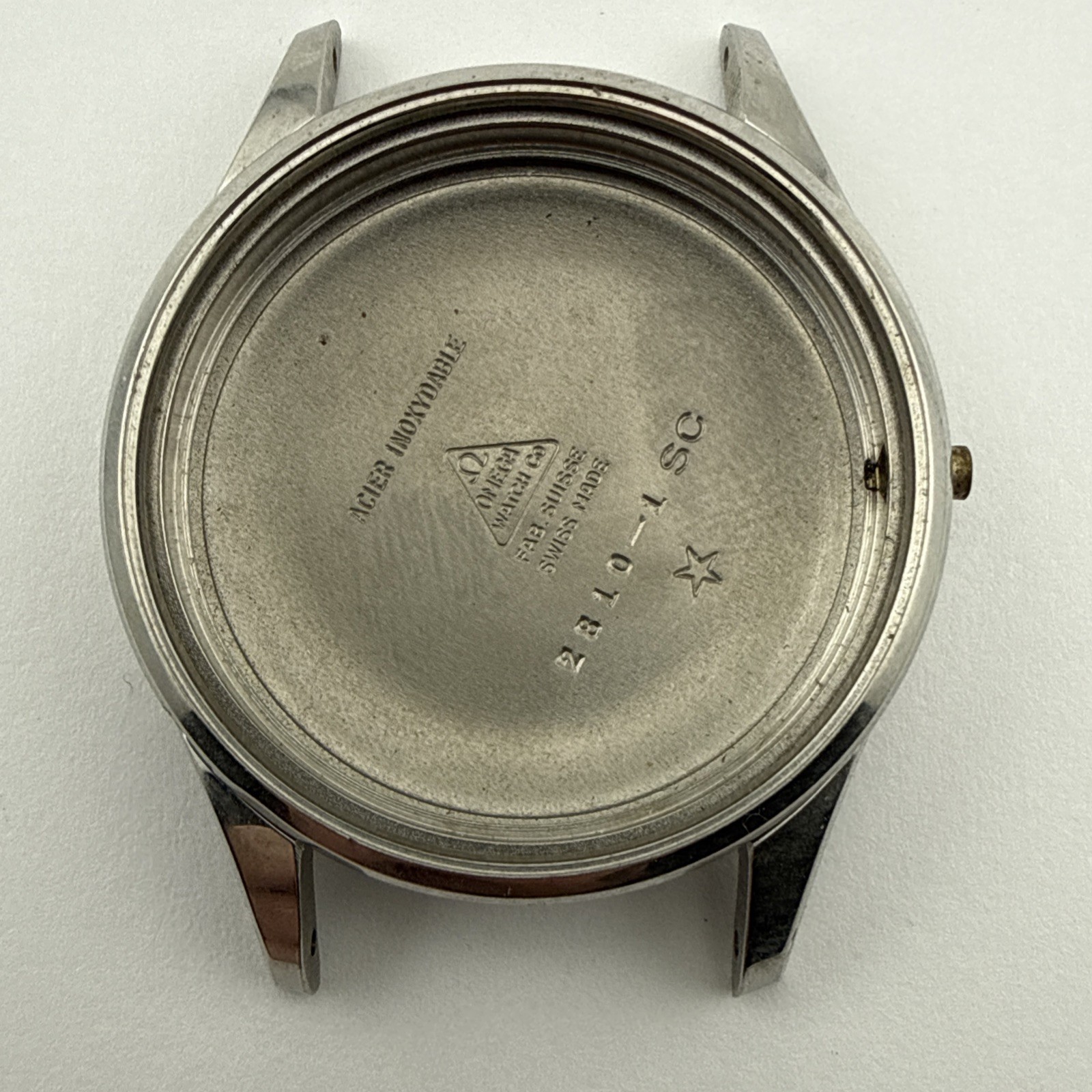 Omega Vintage Stainless Steel 35mm Watch Case Complete! Ref: 2810-1 SC