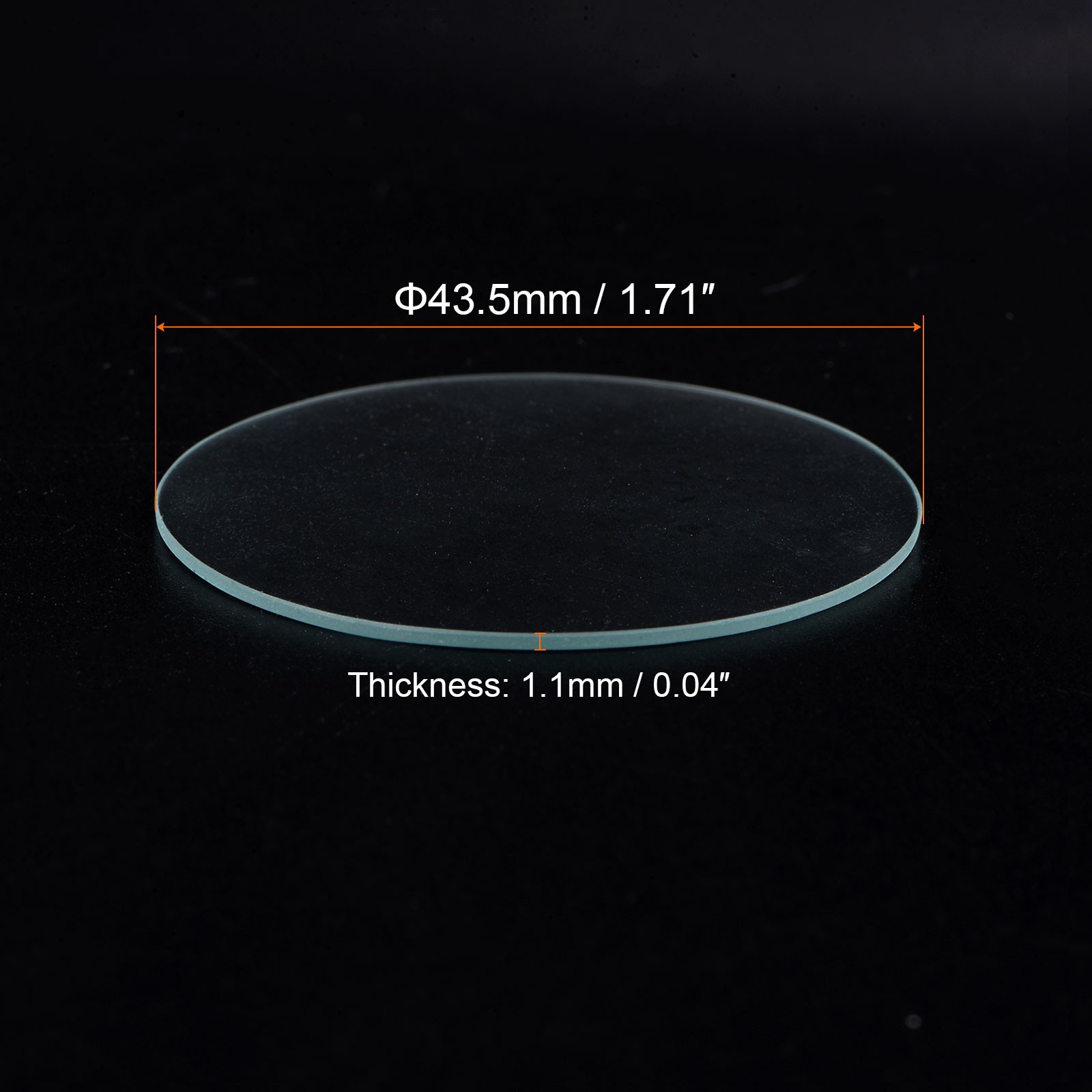 3pcs Watch Glass Crystal Lens, 43.5mm Dia. 1.1mm Thick Double Dome Watch Glass