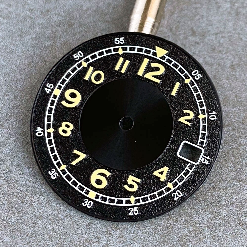 29mm Black Green Texture Super Luminous Dial + Hand Fit NH35A NH36A Mens Watch