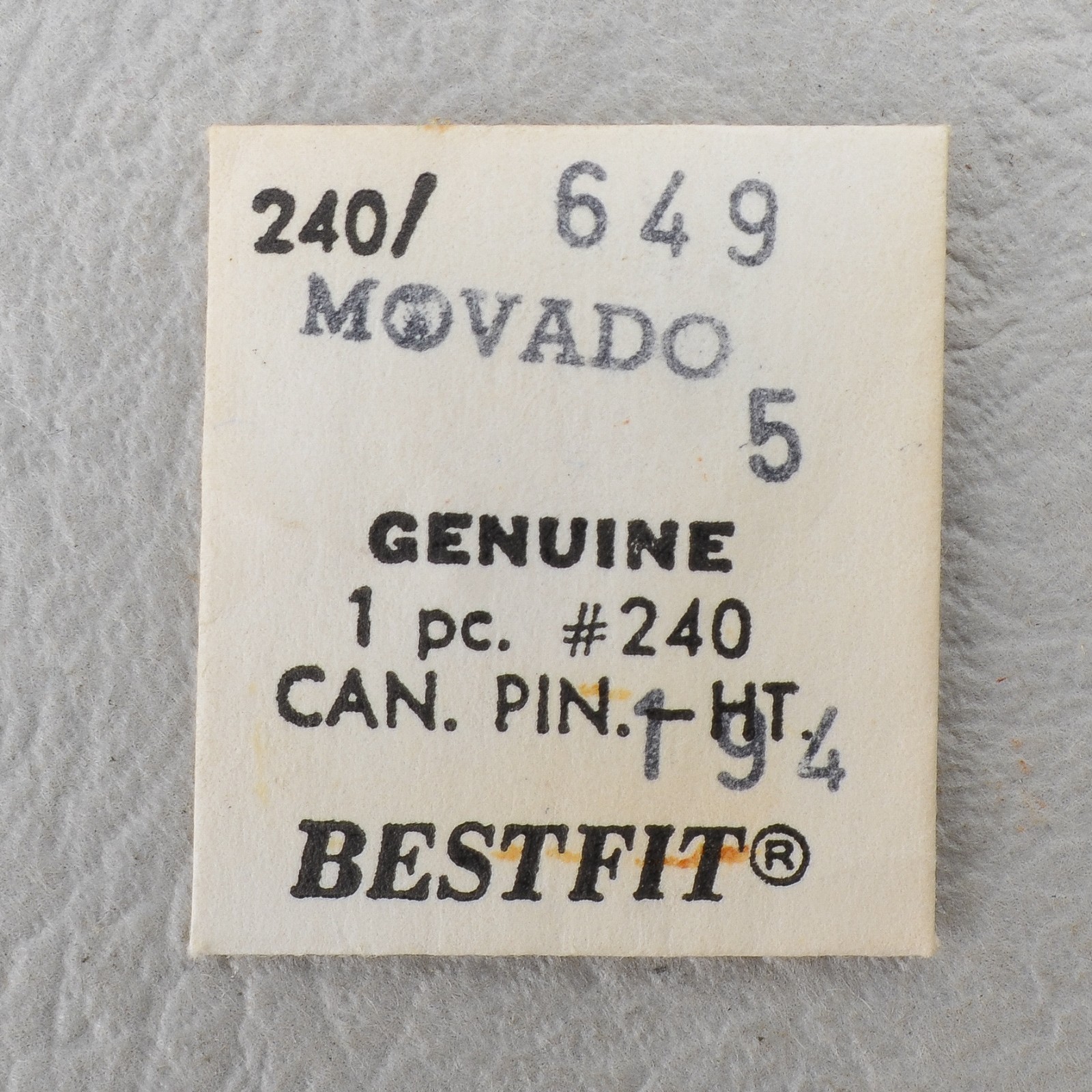 Movado 649 Part #240 Canon Pinon New Old Stock Watchmakers Parts Repairs Spares