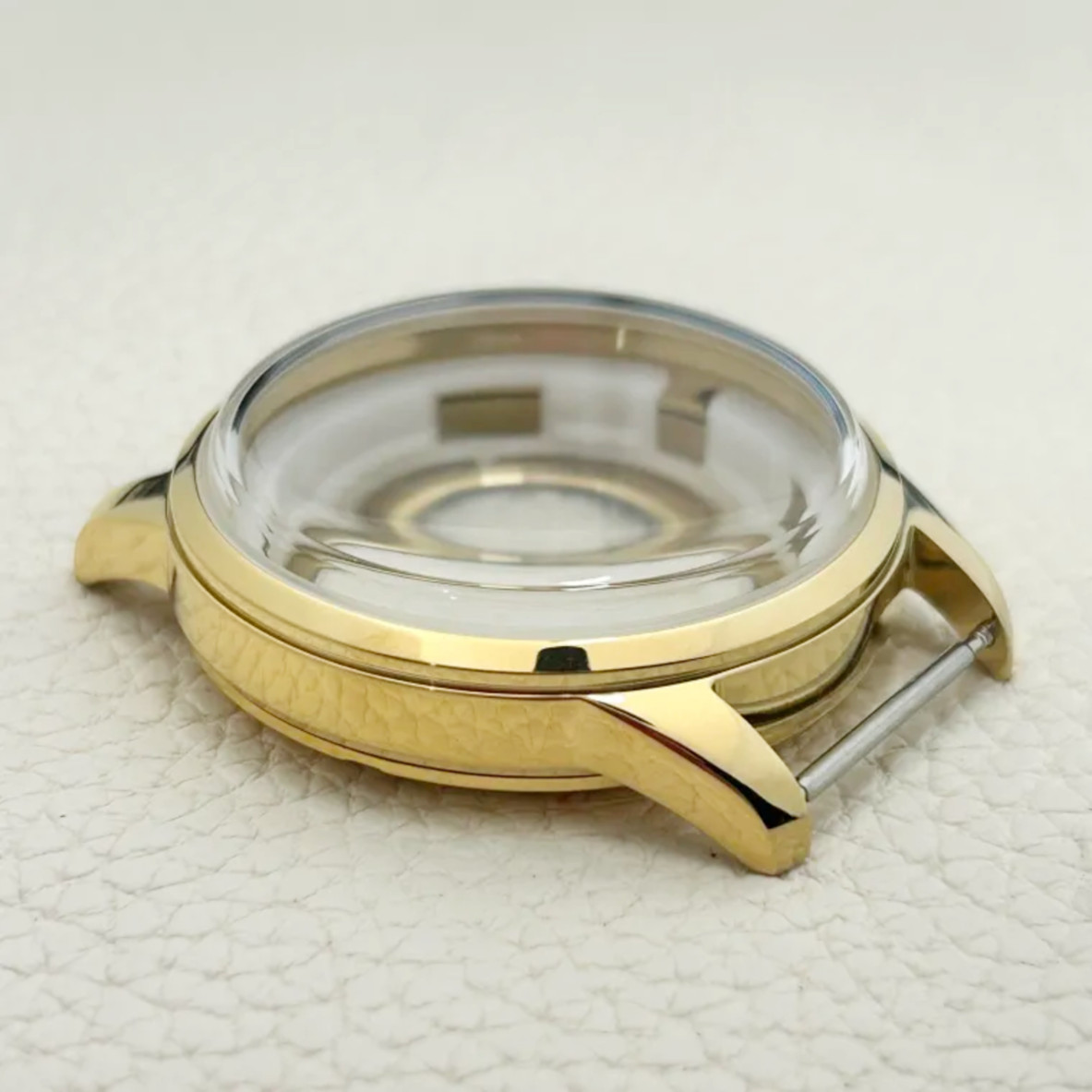 Polished Gold 316L Cocktail Watch Case Arched Glass Back 40mm Fit NH35 NH34 Mod