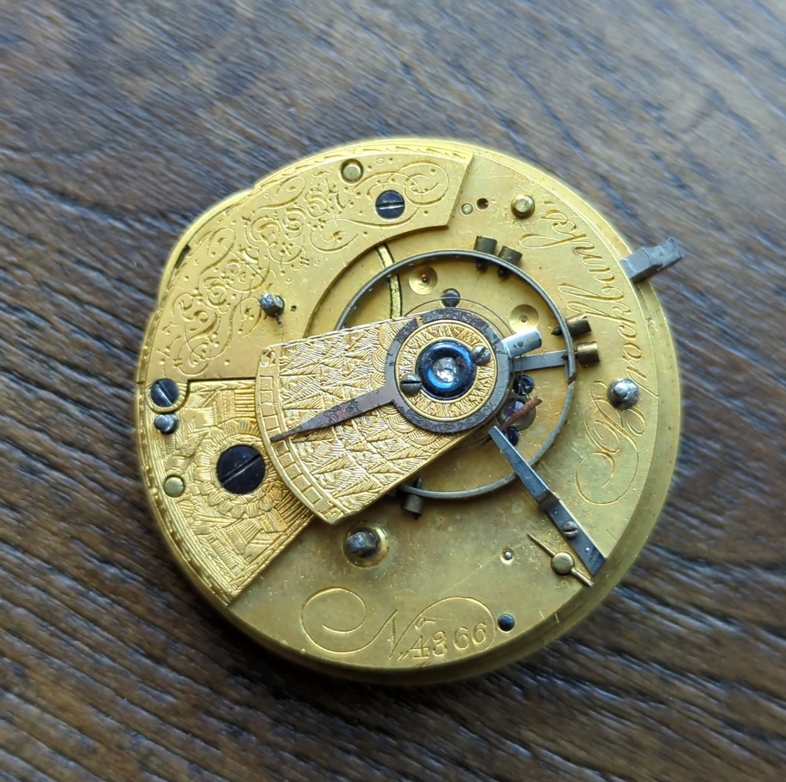 Brockbanks London Fusee Pocket Watch Movement for Repair (AT50)