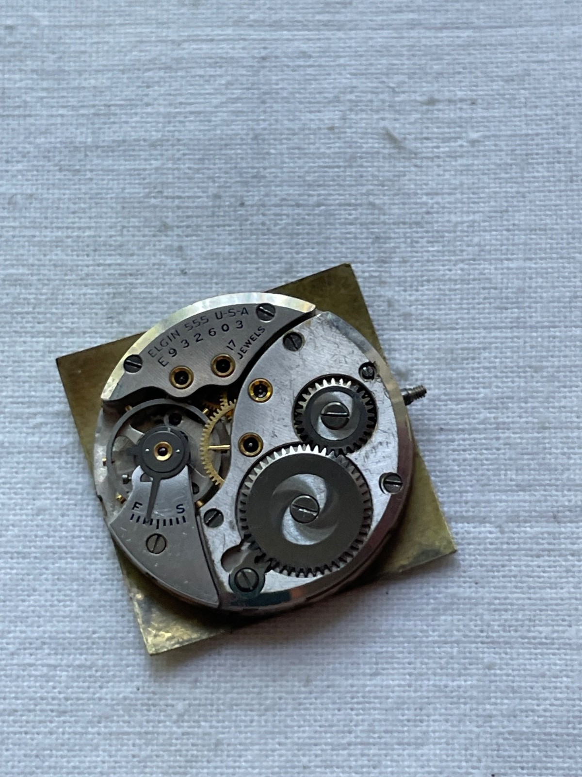 Elgin de luxe 555 – movement for mens watch AS IS, lot1407
