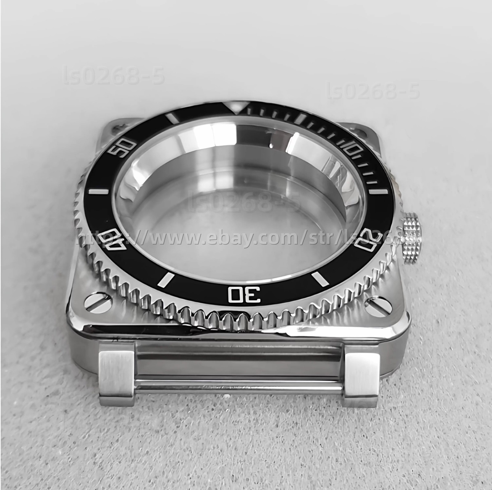 42mm Square Stainless Steel Sapphire Glass Solid Watch Case For NH35/36