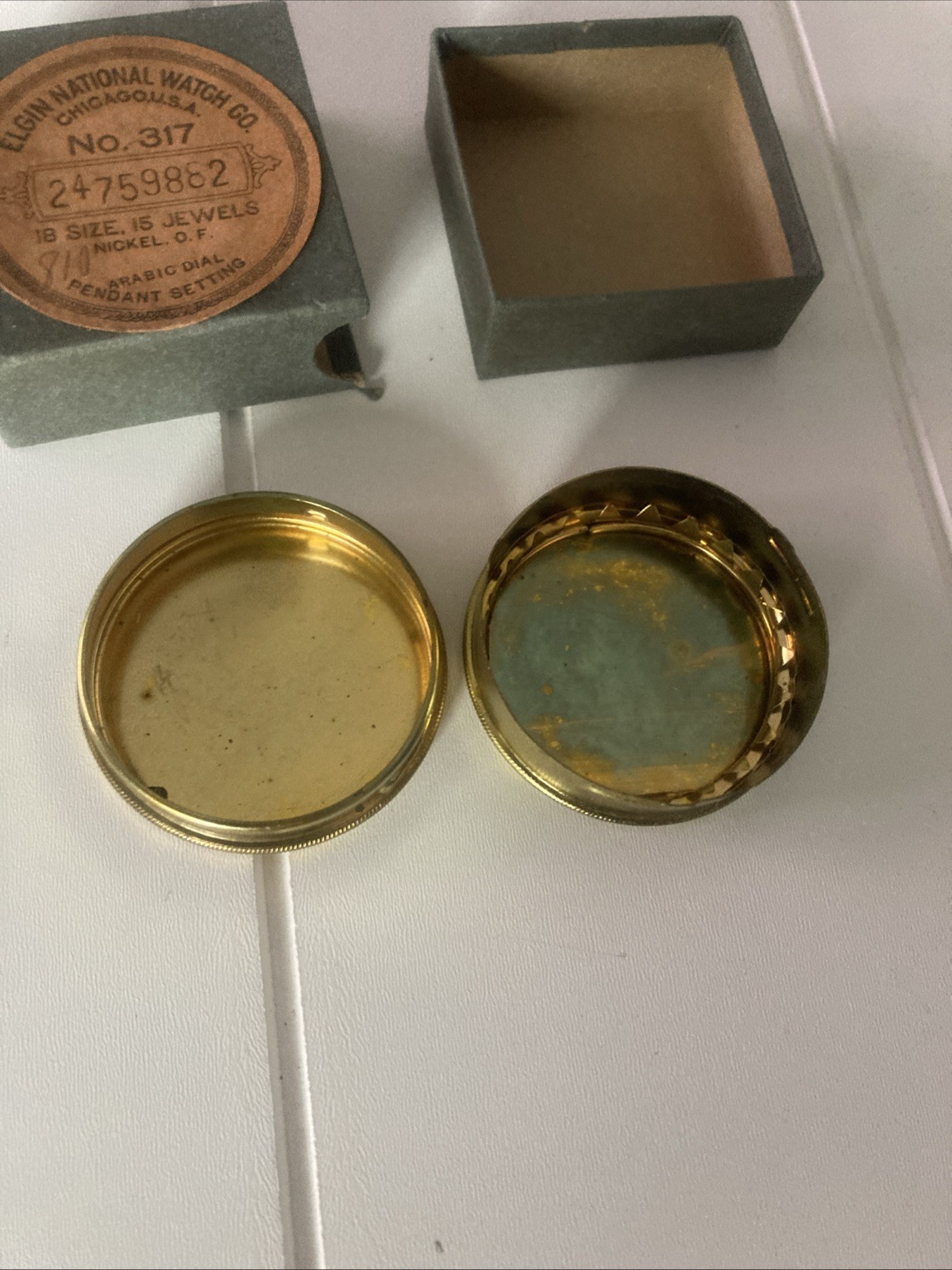 Elgin National Watch Co Pocket Watch Movement Holder Container 12S EMPTY