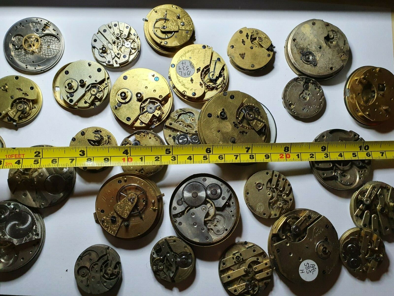 antique pocket watch movement collection and parts watchmakers lot