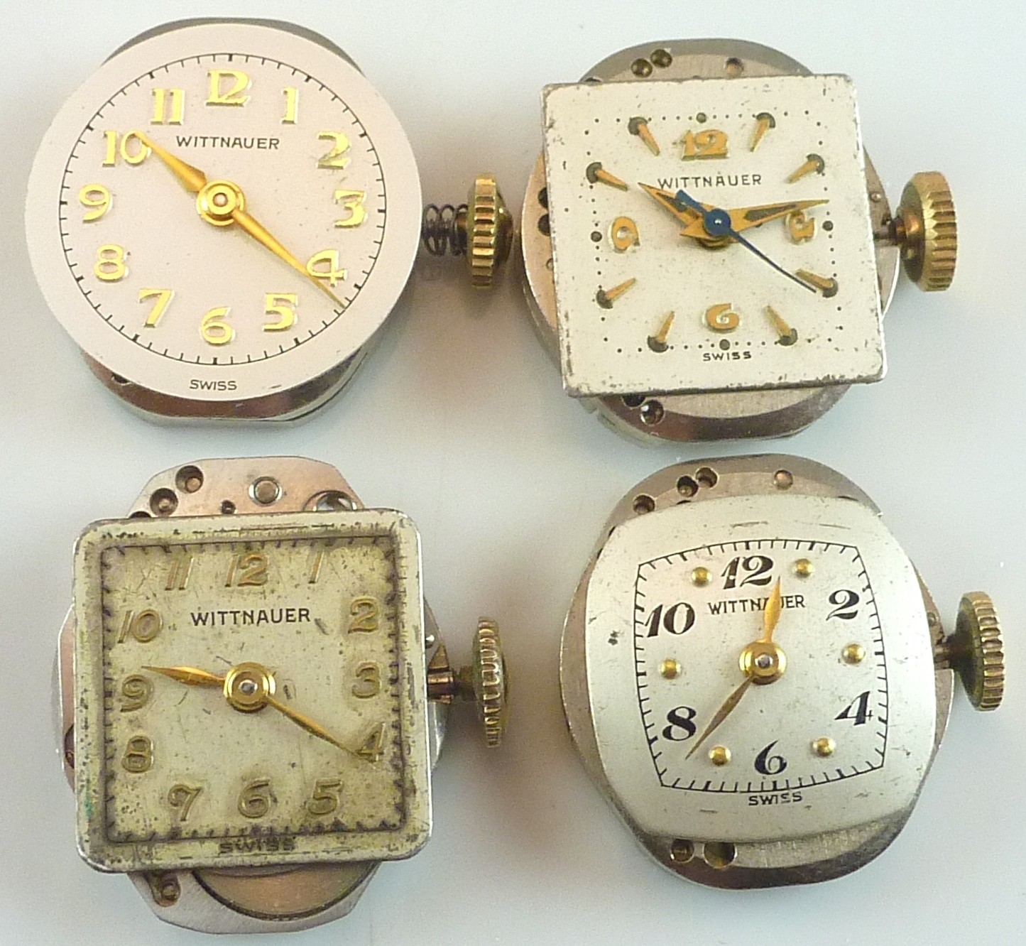 Lot of 4 Lady’s Wittnauer Wristwatch Movements – Parts / Repair