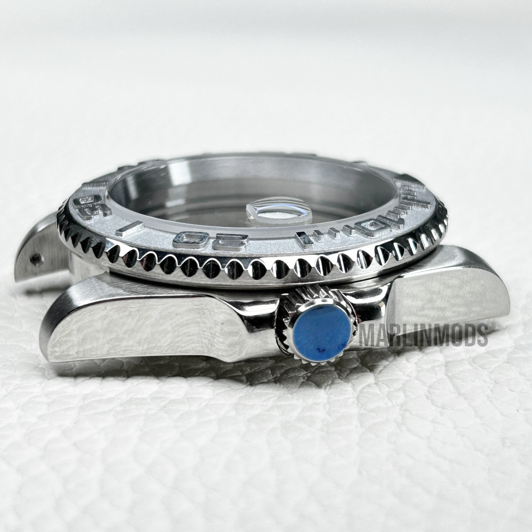 40mm Steel Silver Gray Ceramic Bezel 10Atm Mod Watch Case for Nh34 Nh35 Nh36