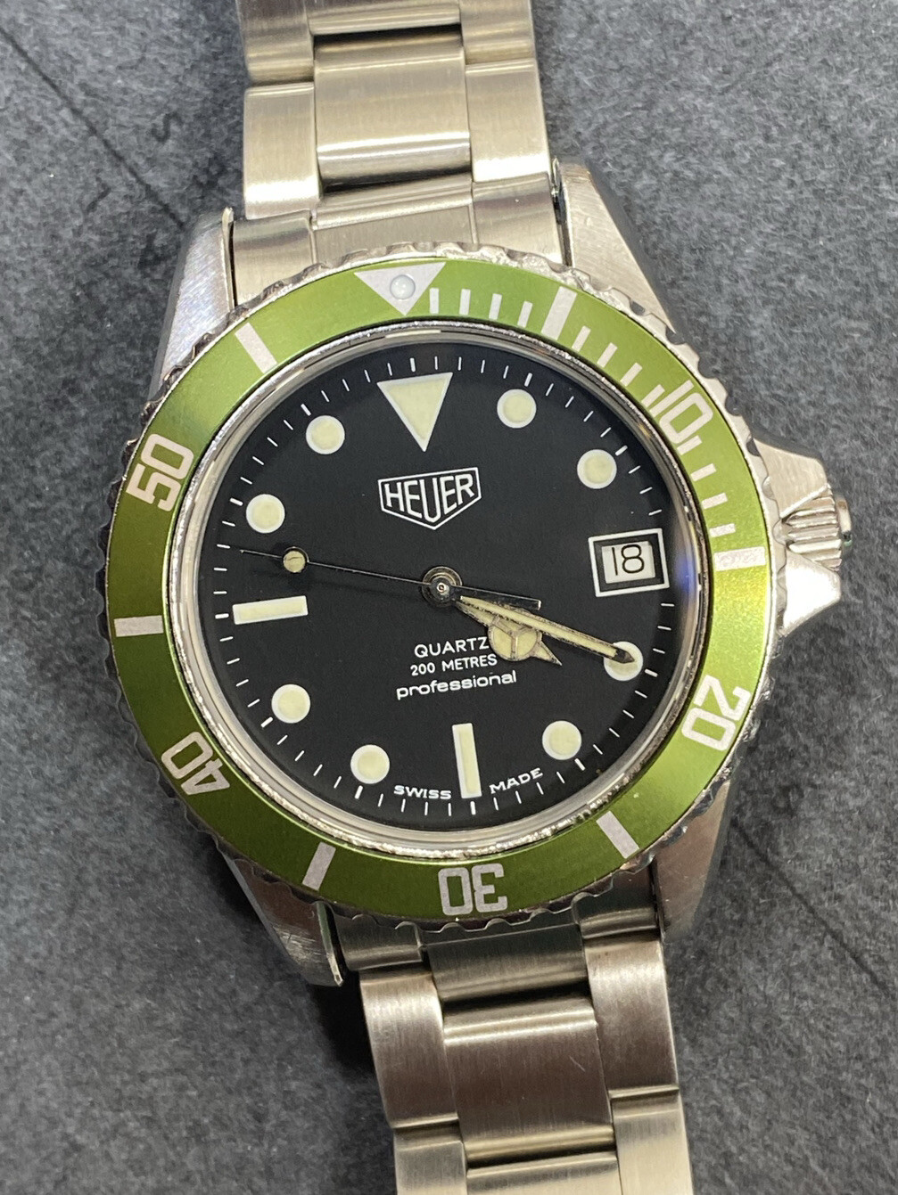 Kermit 16610LV Sub Hulk Green Tag Heuer 1000 Bezel Insert 980.013 980.020