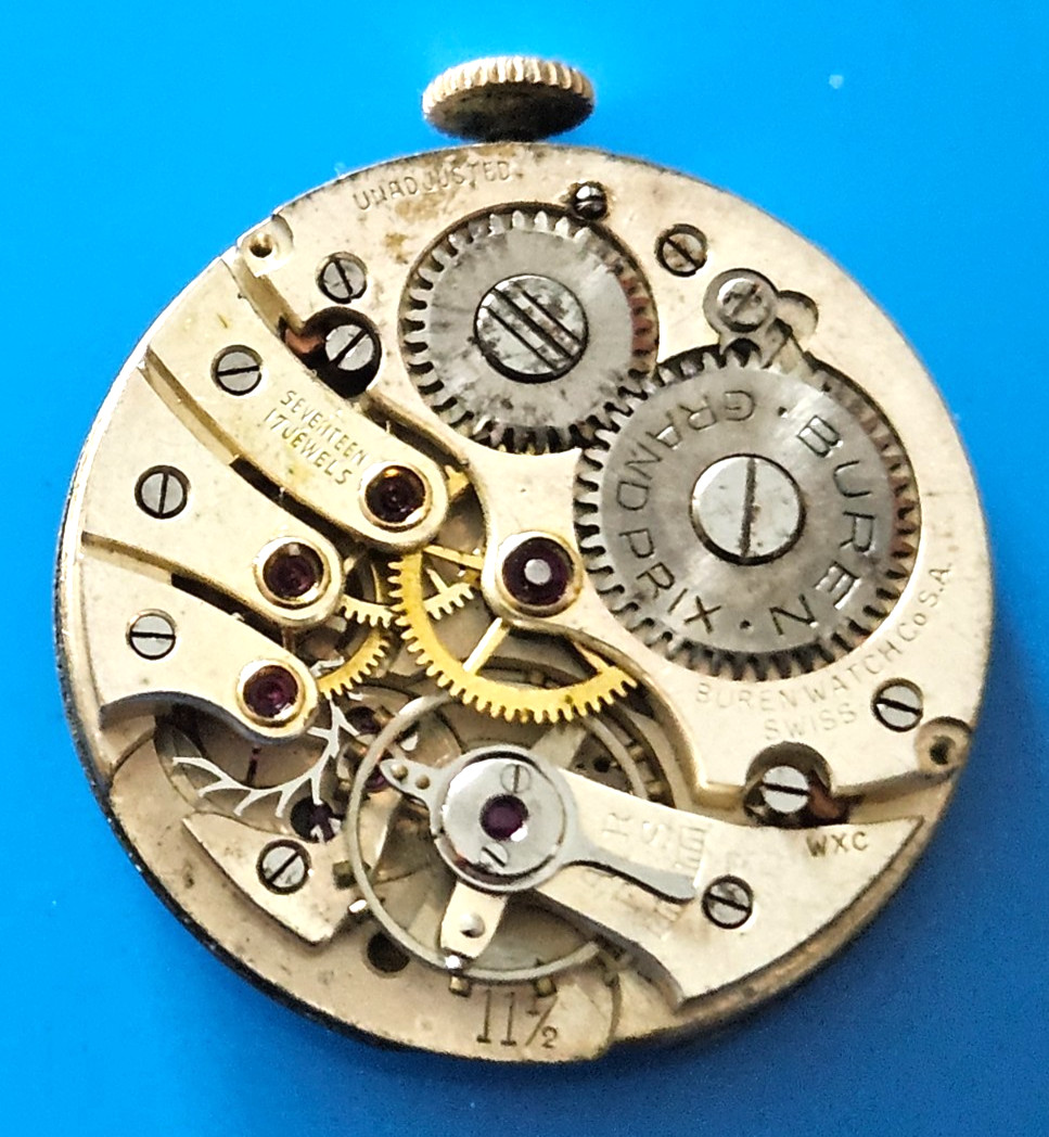 BUREN 11.5 17J Watch Movement (REMOVED FROM GOLD CASE) lot76