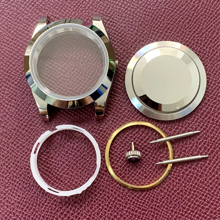 39MM Stainless Steel Polished Watch Case Sapphire Mirror for 8215/2813 Movement