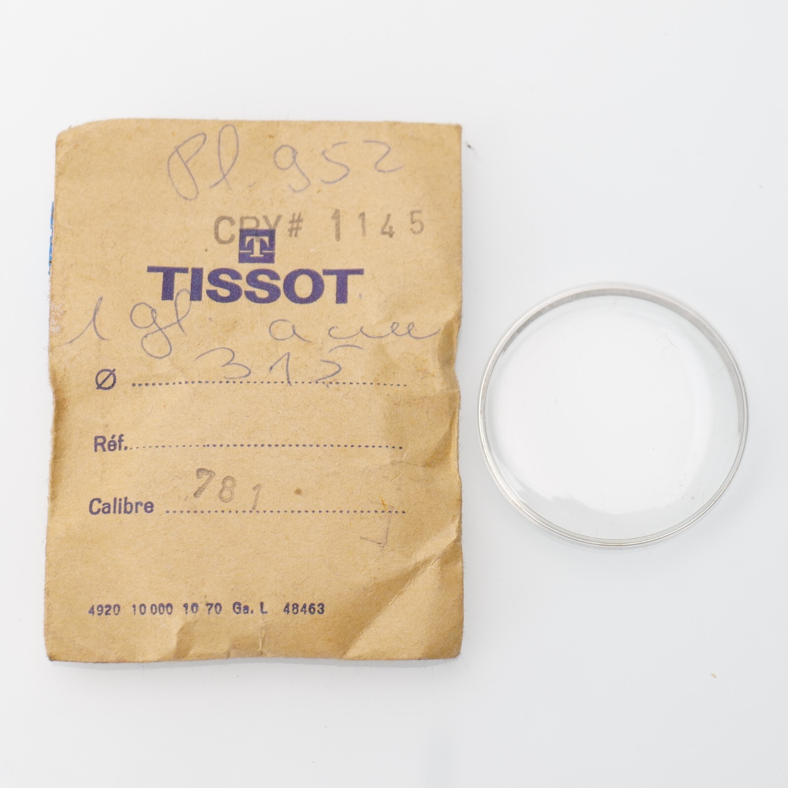 NOS Vintage Genuine Tissot #1145 Replacement Acrylic Crystal Part For Wristwatch