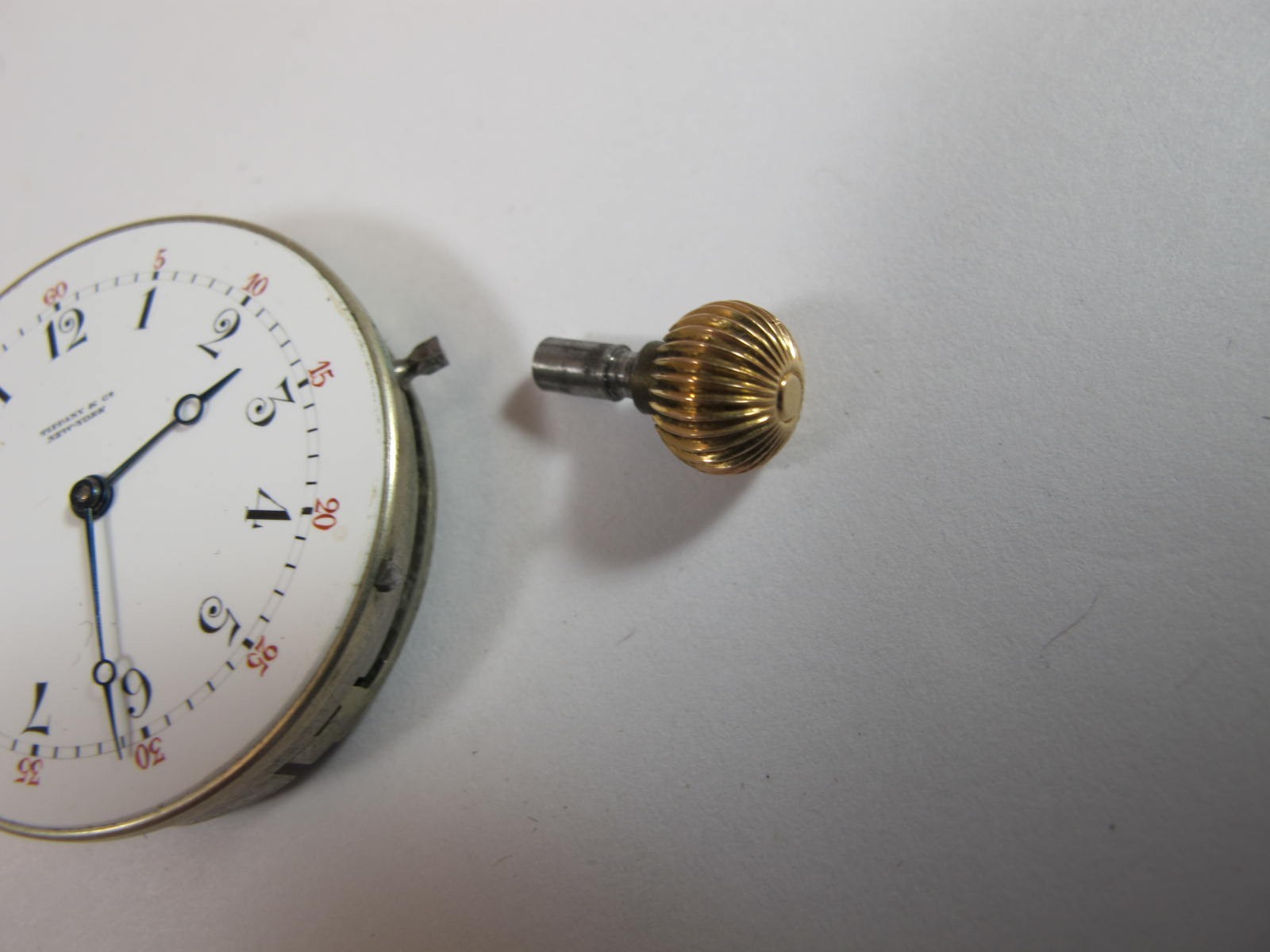 TIFFANY & CO NEW YORK VINTAGE SNAP ON DIAL NICKEL POCKET WATCH MOVEMENT