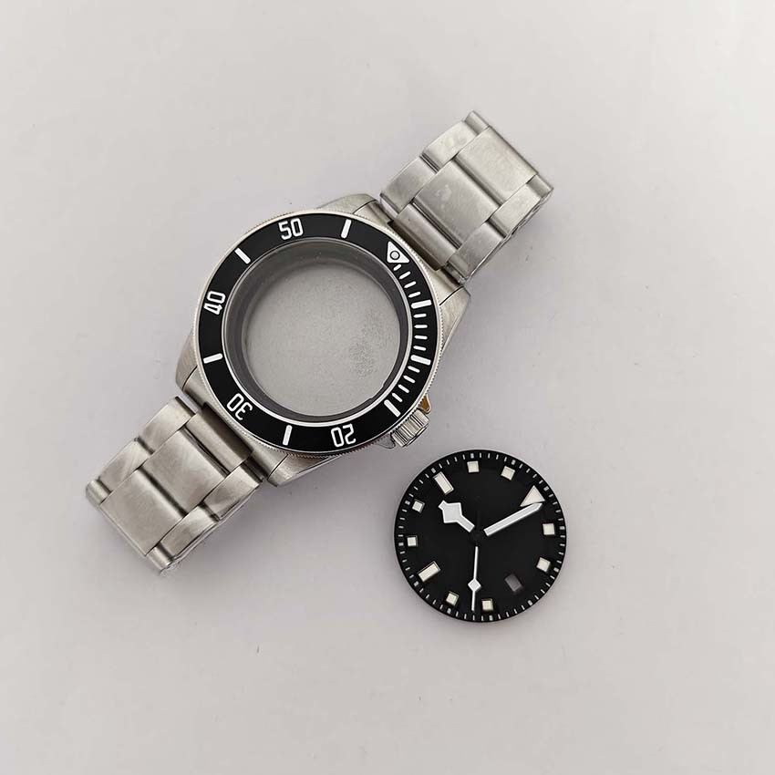 Men’s 41mm Case Watch Case 316L Stainless Mineral Glass For NH35/36 Movement
